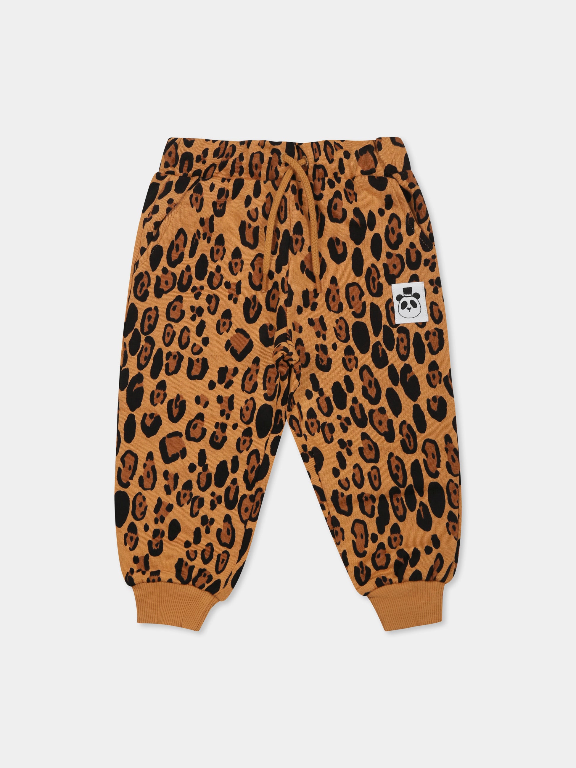 Pantaloni beige per neonati con stampa maculata,Mini Rodini,1000014313