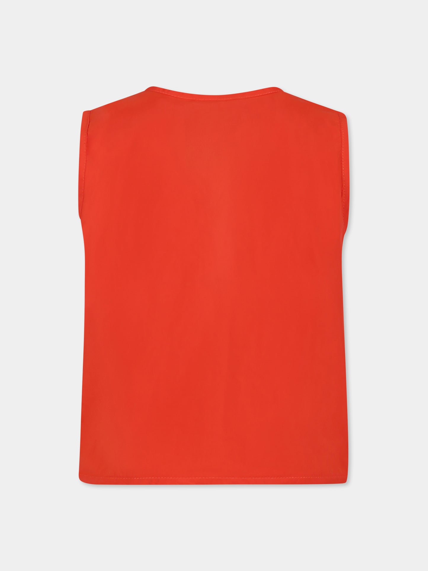 Orange vest for kids with puffer fish