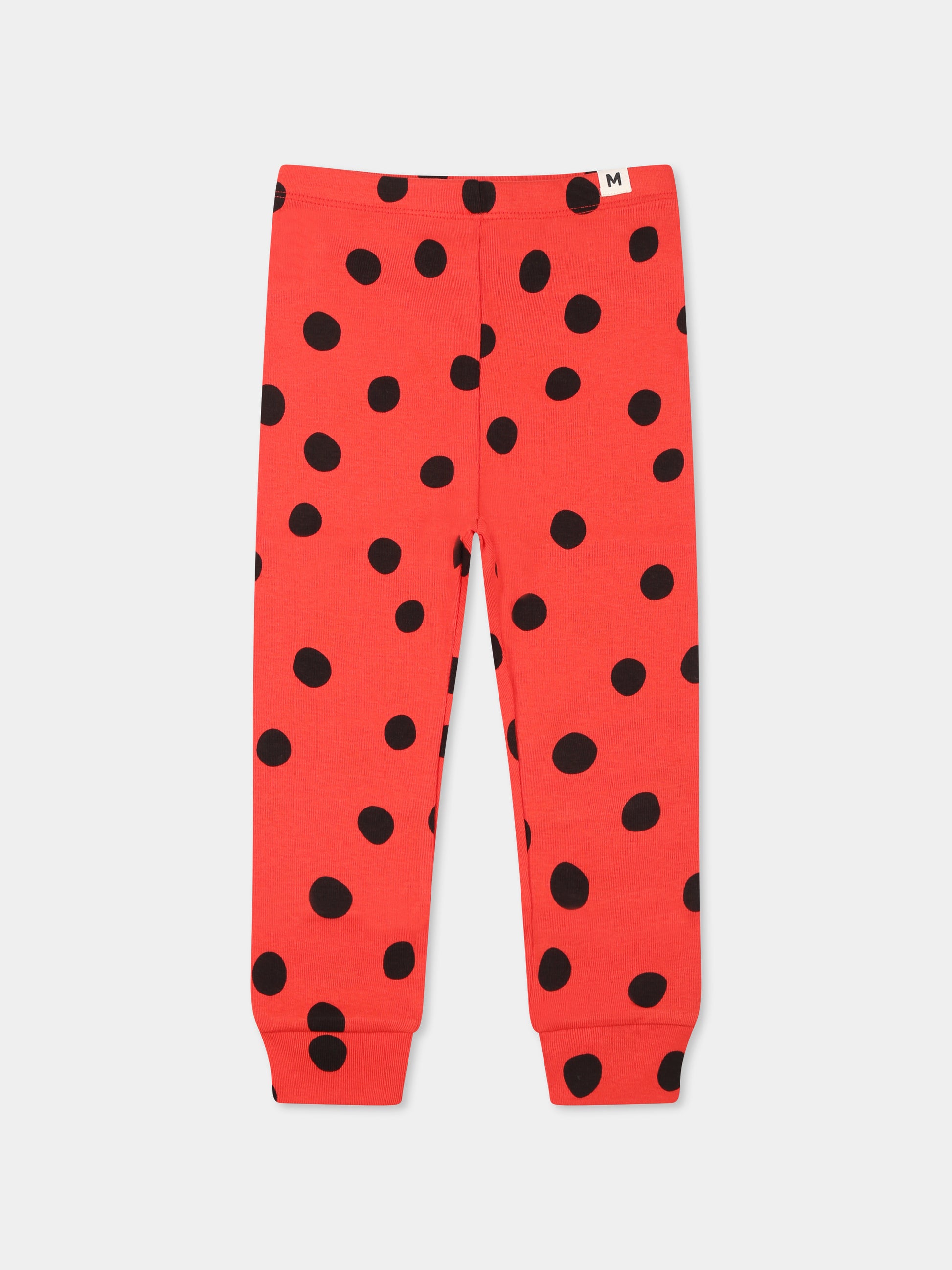 Leggings rossi per neonata con pois,Mini Rodini,2523010042