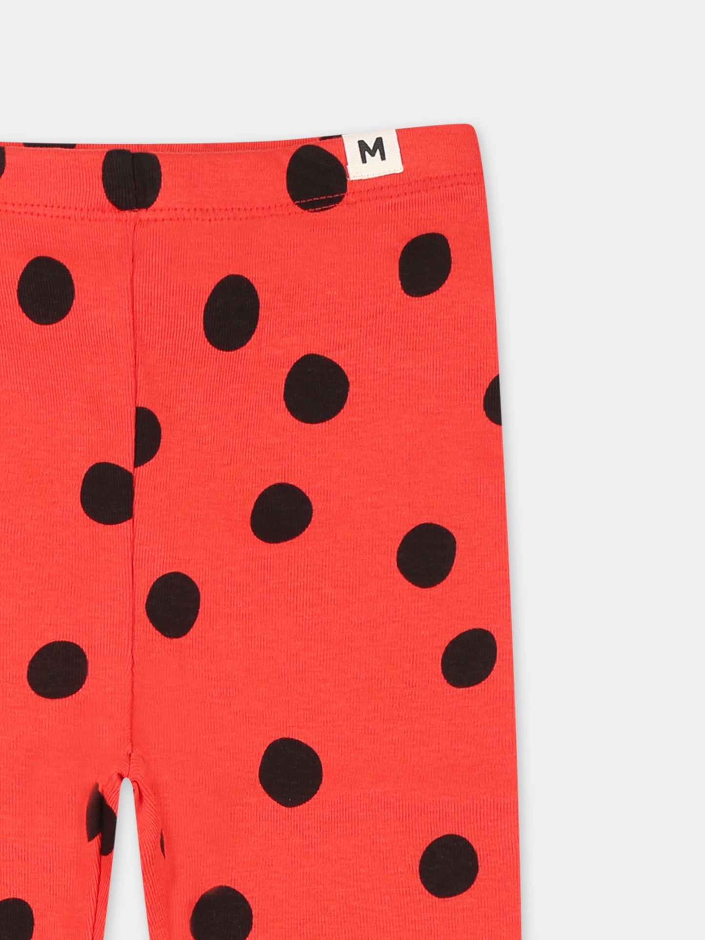 Leggings rossi per neonata con pois,Mini Rodini,2523010042