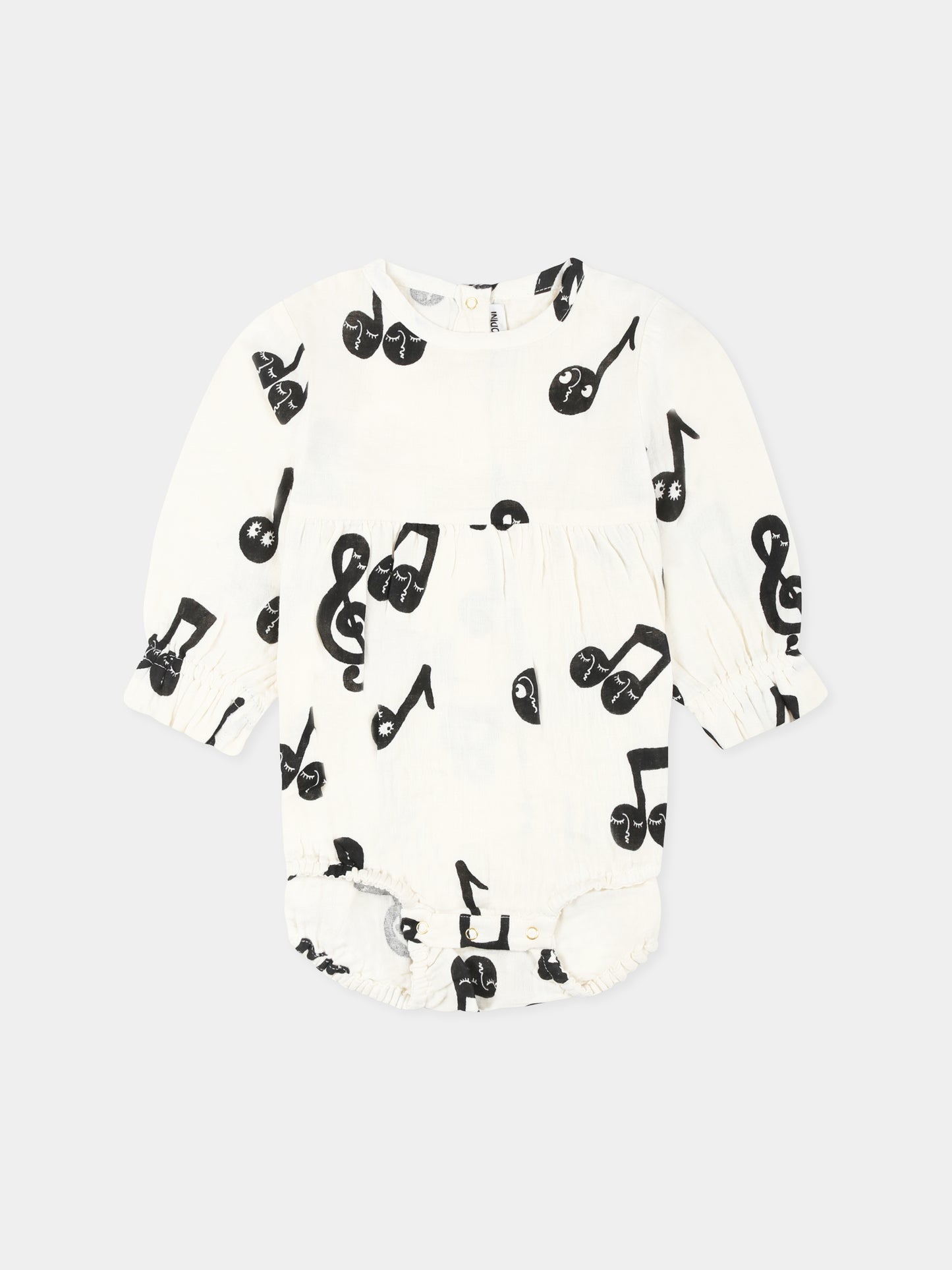 Body avorio per neonata con note musicali all-over,Mini Rodini,2524011710