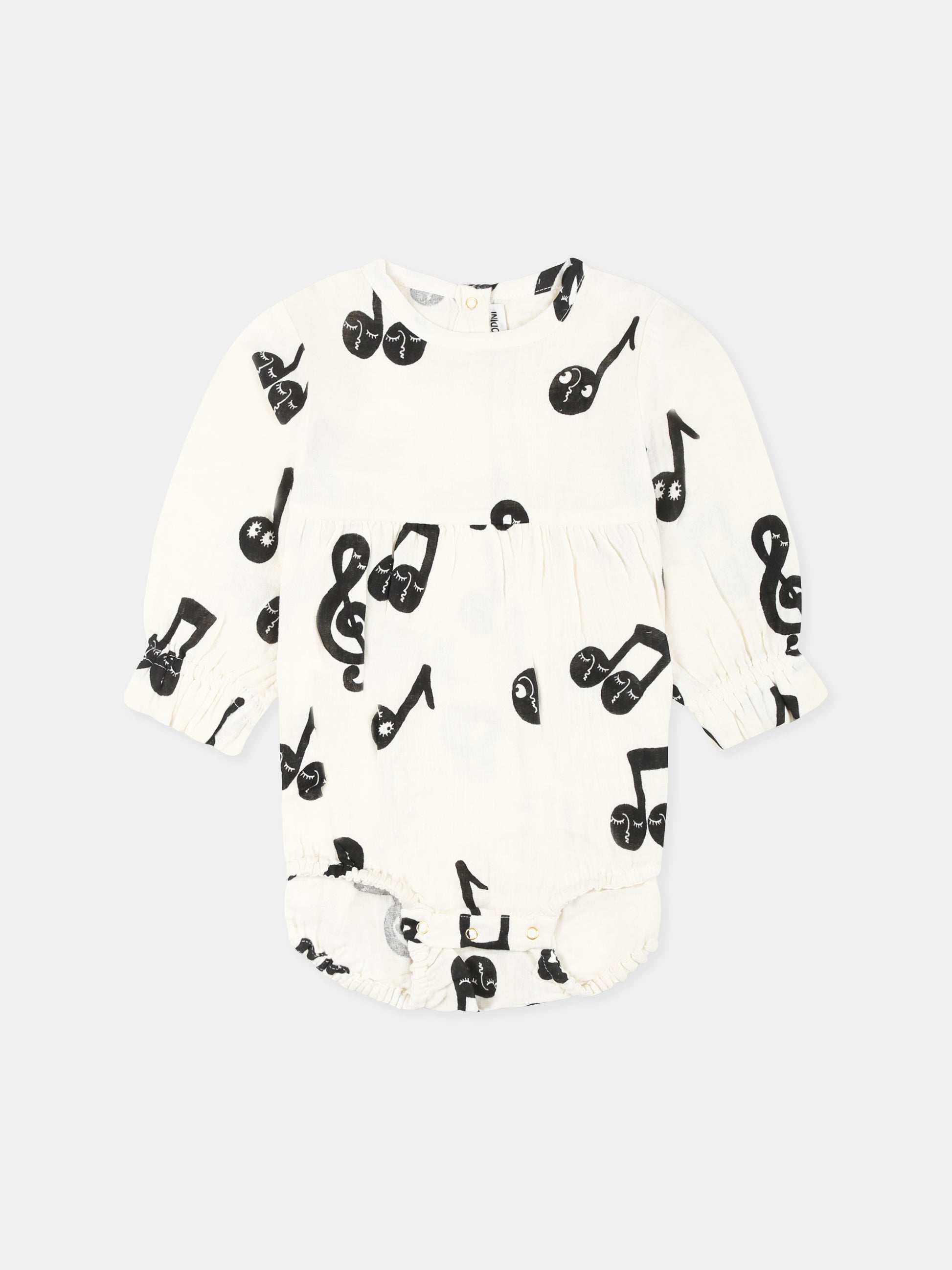 Body avorio per neonata con note musicali all-over,Mini Rodini,2524011710