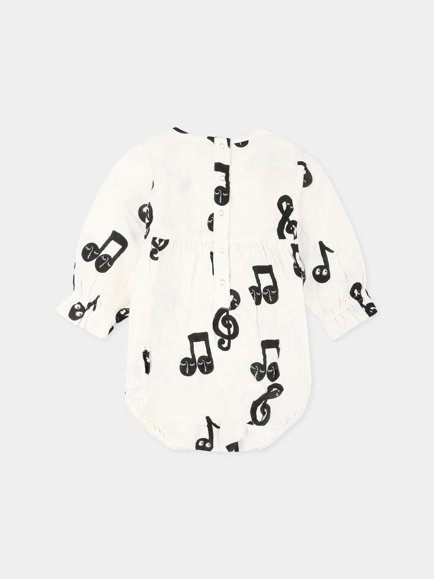 Body avorio per neonata con note musicali all-over,Mini Rodini,2524011710