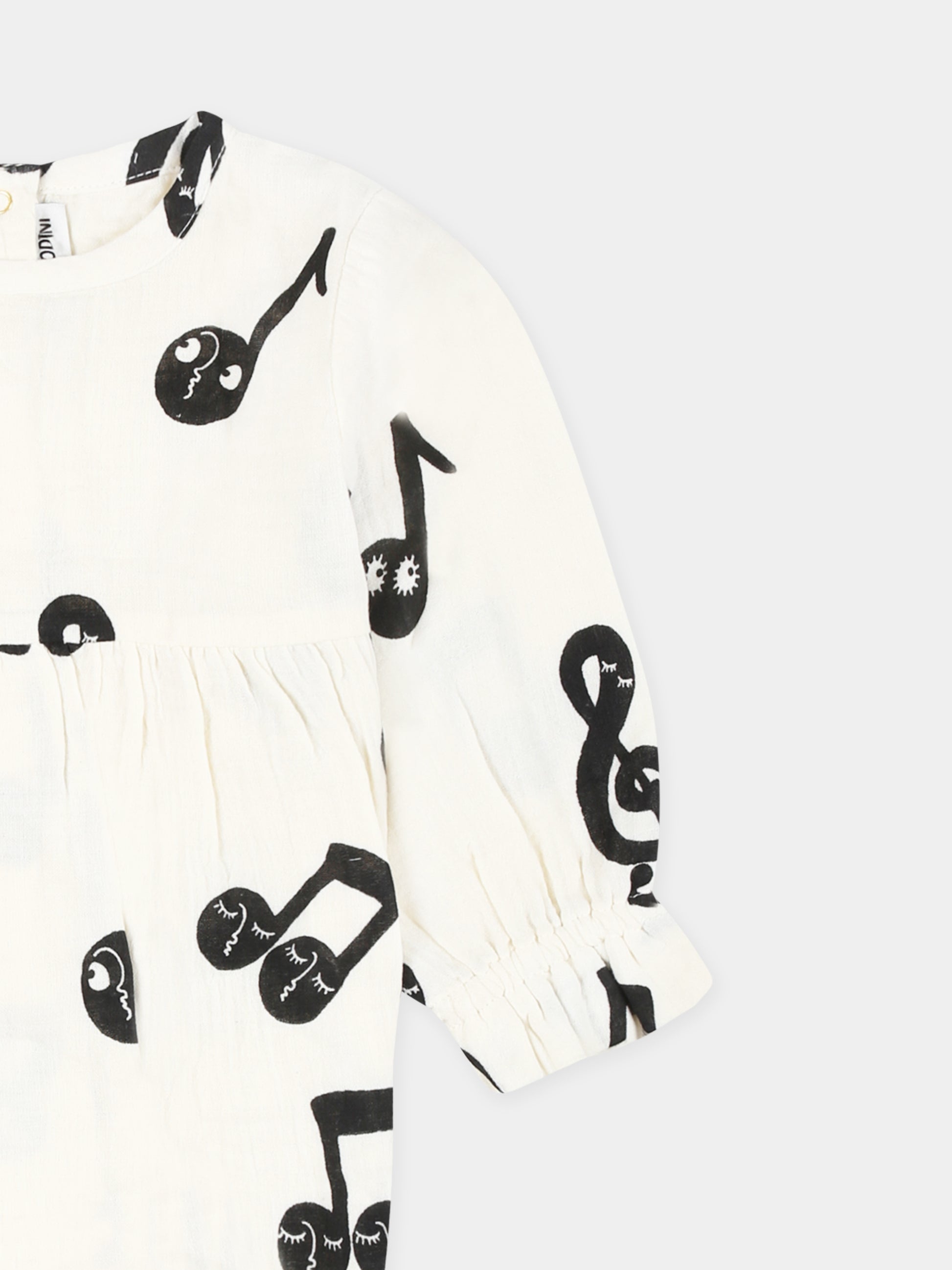 Body avorio per neonata con note musicali all-over,Mini Rodini,2524011710