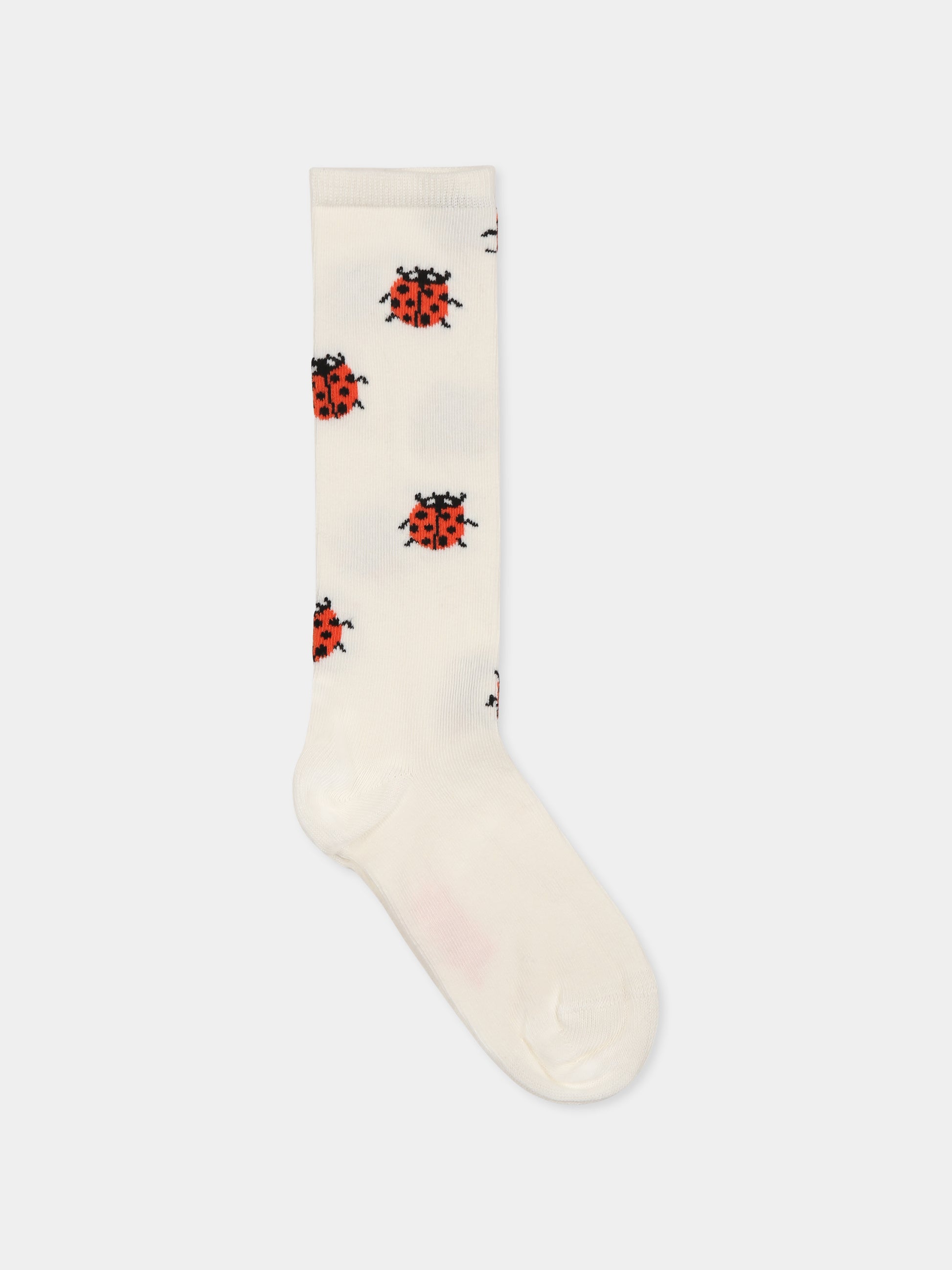 Calzini bianchi per bambina con coccinelle,Mini Rodini,2526011310