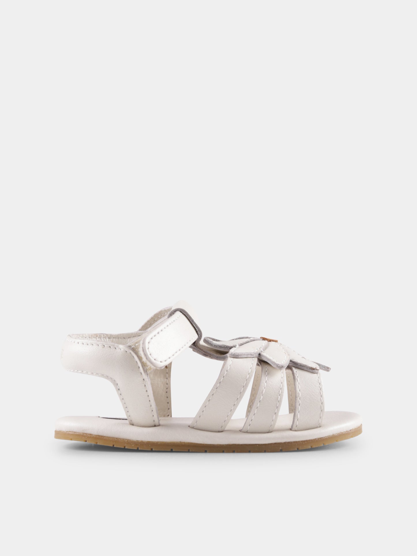 Sandali avorio per neonata con margherita,Donsje,1036502 LE060