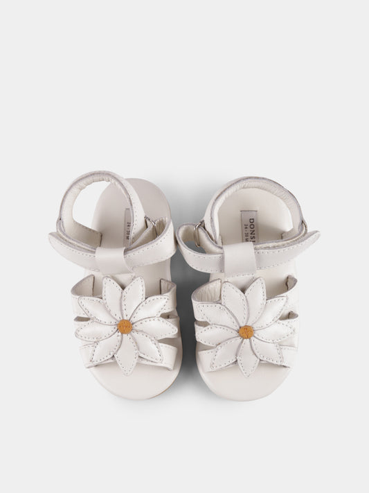 Sandali avorio per neonata con margherita,Donsje,1036502 LE060