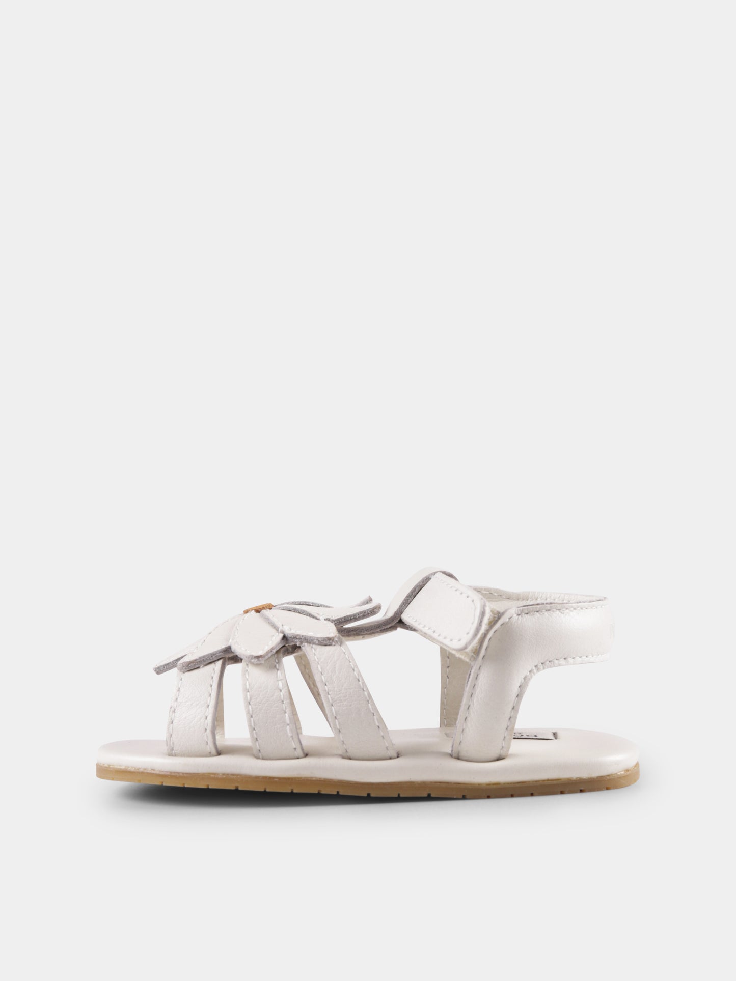Sandali avorio per neonata con margherita,Donsje,1036502 LE060