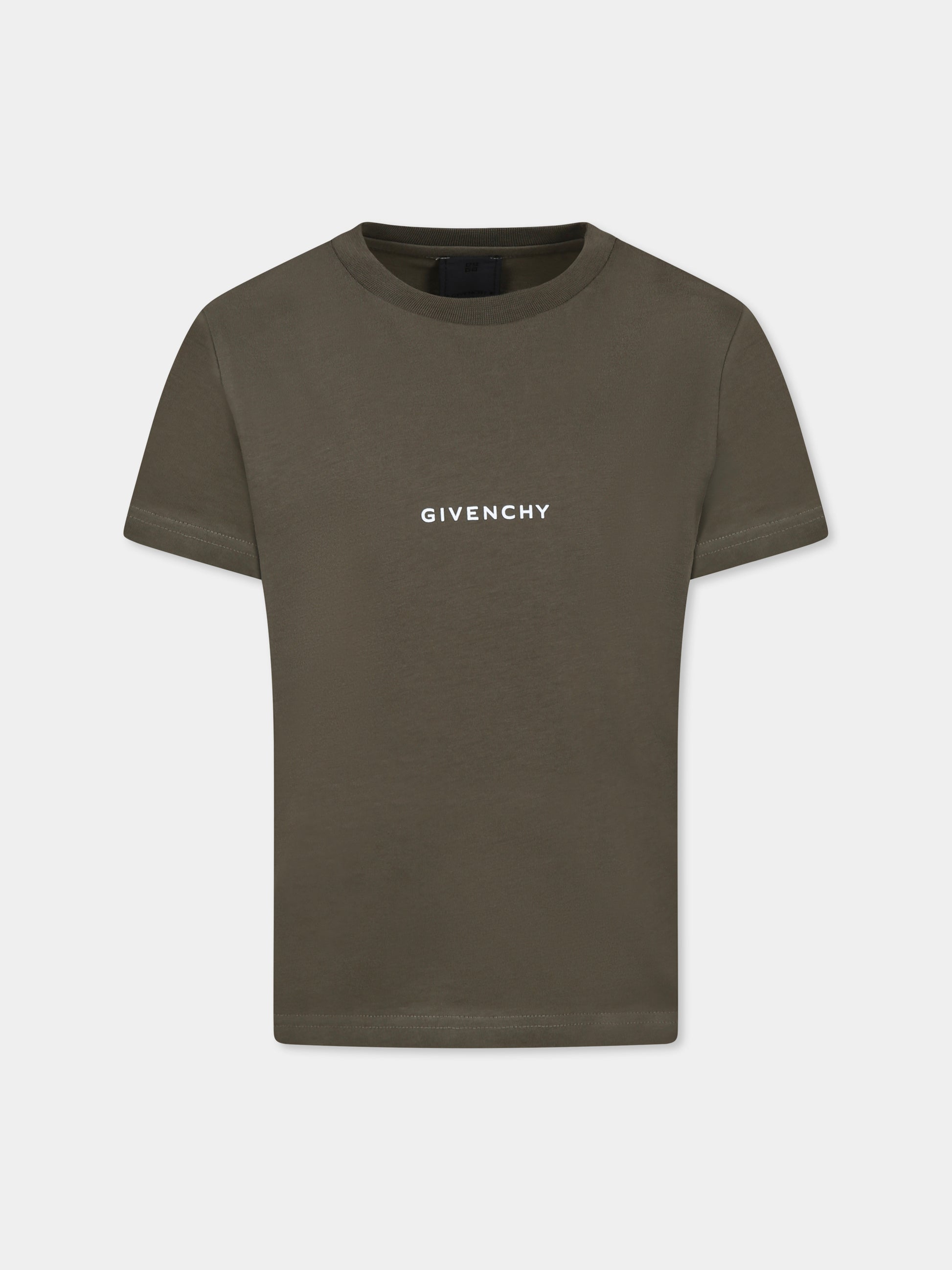 T-shirt verde per bambino con logo,Givenchy Kids,H30719 653