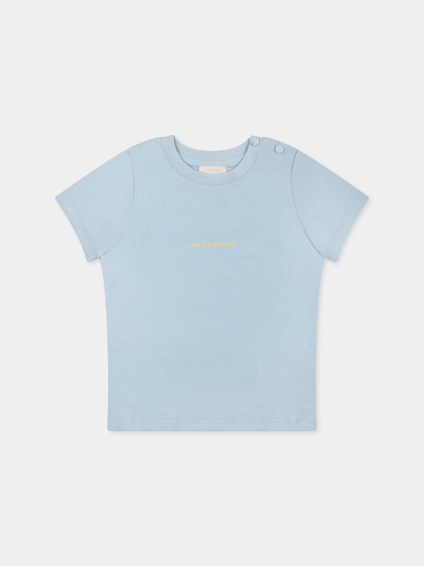 Light blue t-shirt for baby boy with logo