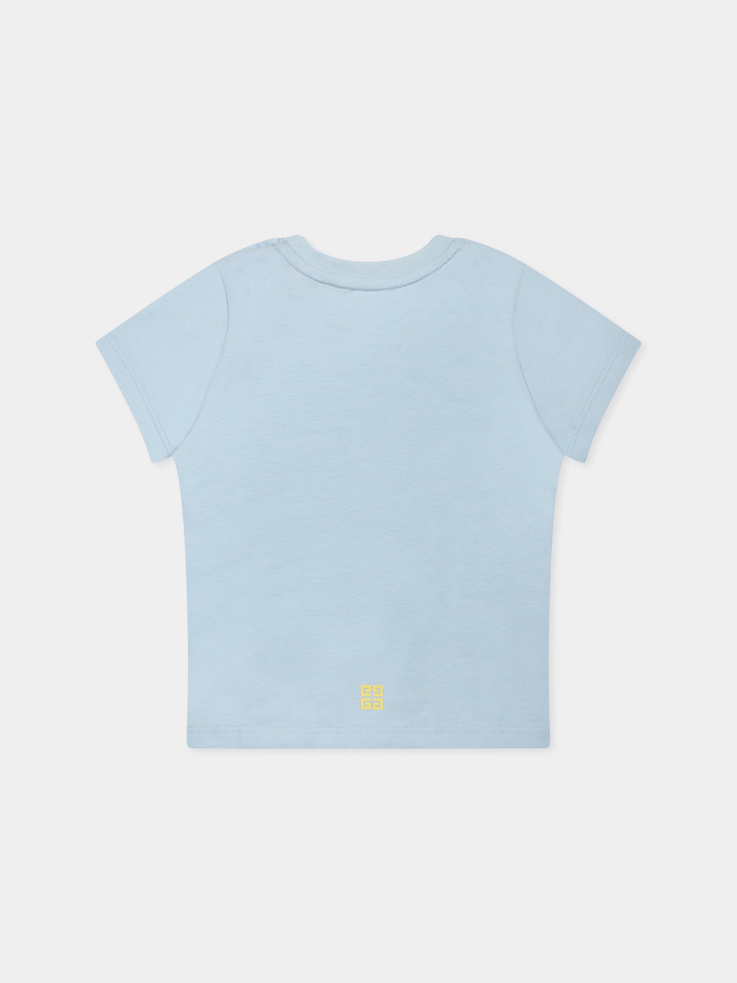 Light blue t-shirt for baby boy with logo