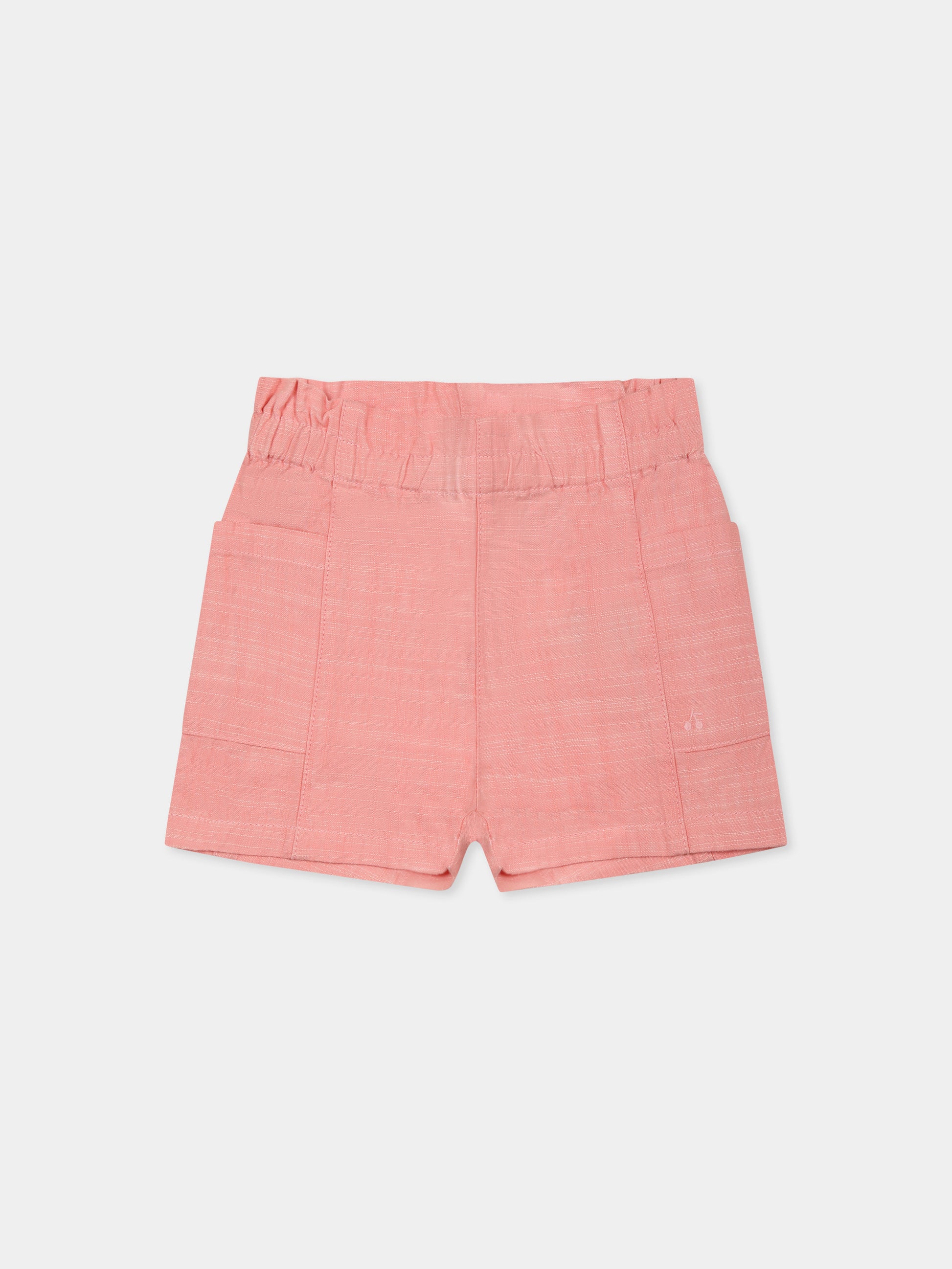 Shorts rosa per neonata con ciliegie,Bonpoint,S05XBEW00003 023C