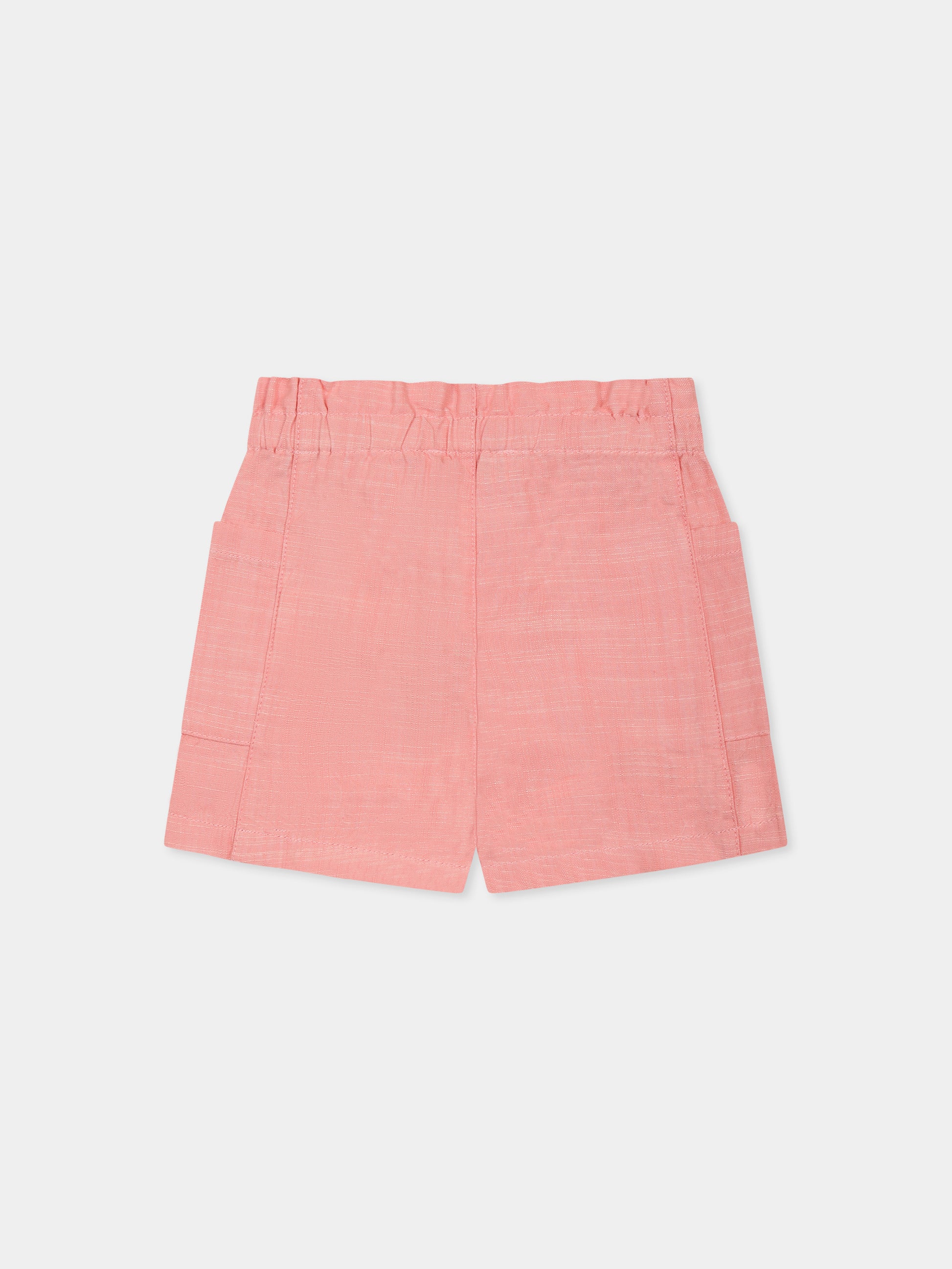 Shorts rosa per neonata con ciliegie,Bonpoint,S05XBEW00003 023C