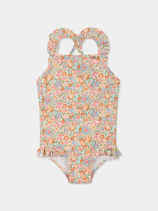 Costume intero multicolor per neonata con stampa floreale,Bonpoint,S05XSSW00002 525B