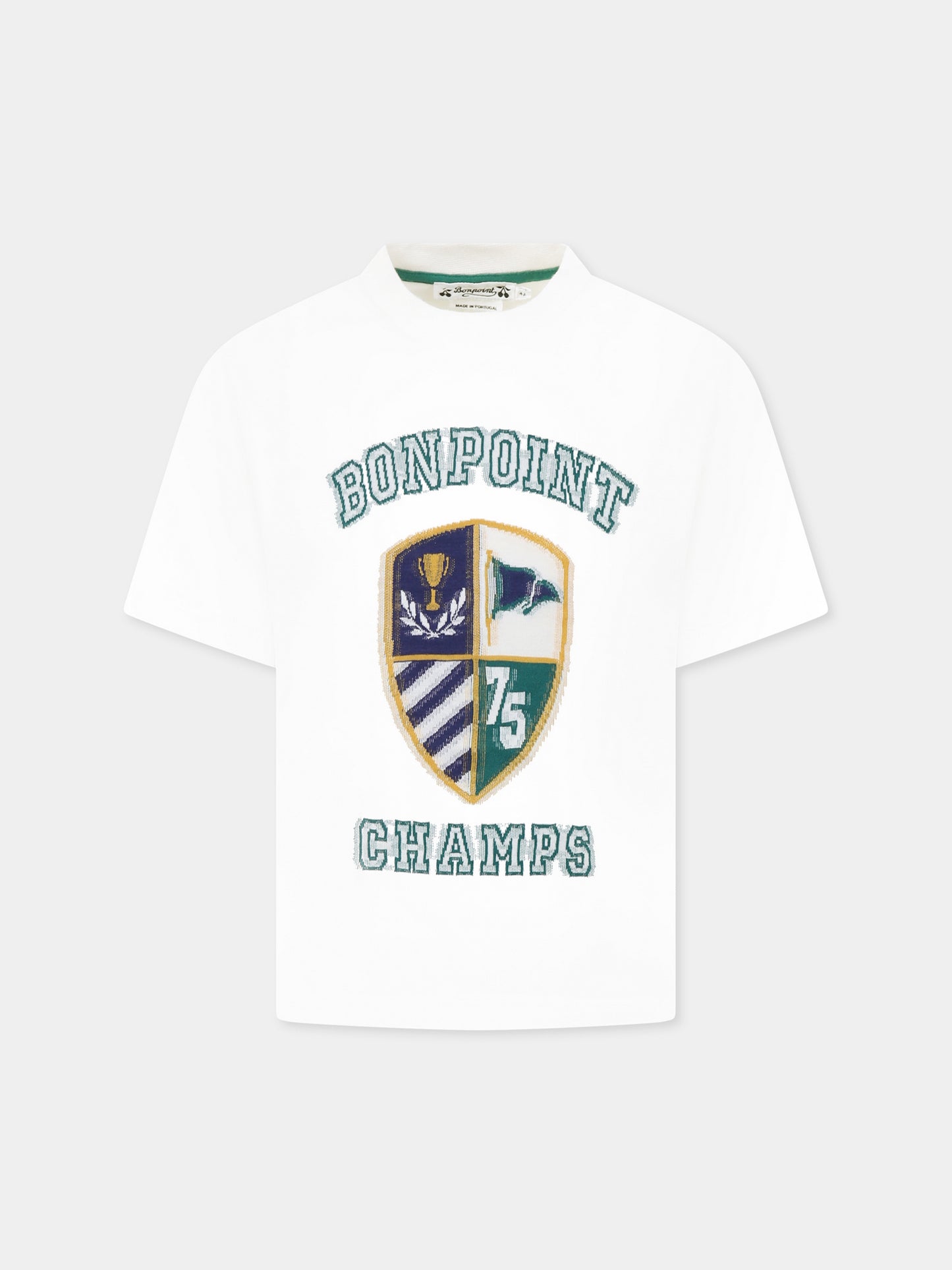 Ivory t-shirt for boy with logo