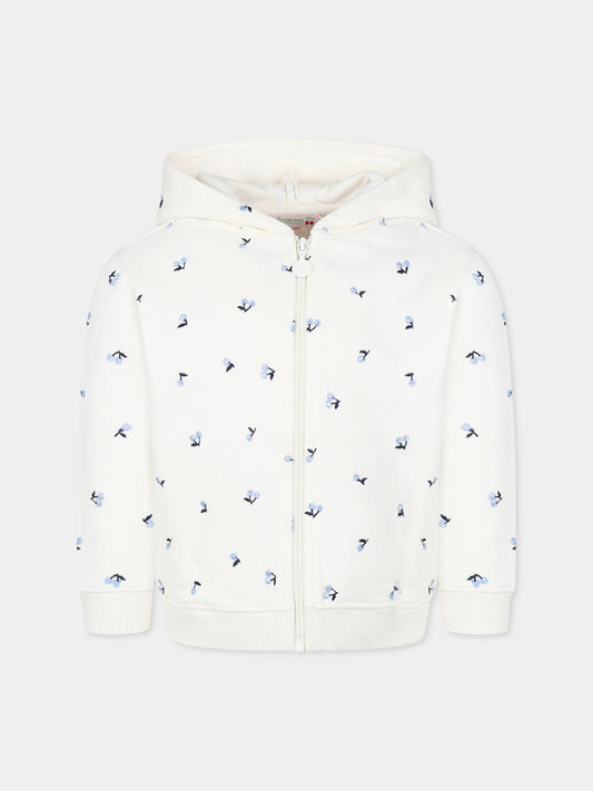 Felpa avorio per bambina con ciliegie,Bonpoint,S05GSWK00008 672