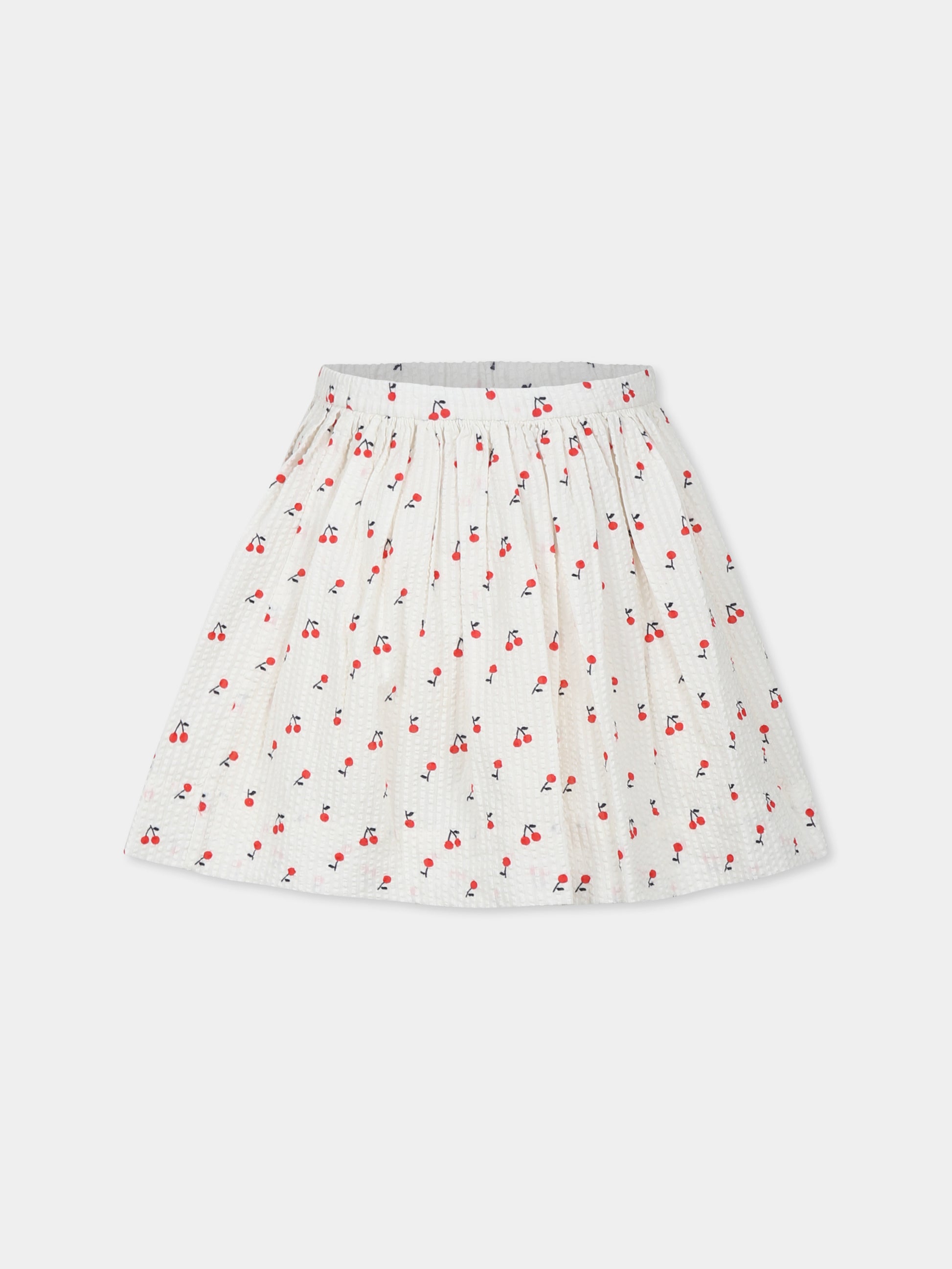 Gonna avorio per bambina con ciliegie,Bonpoint,S05GSKW00013 651C