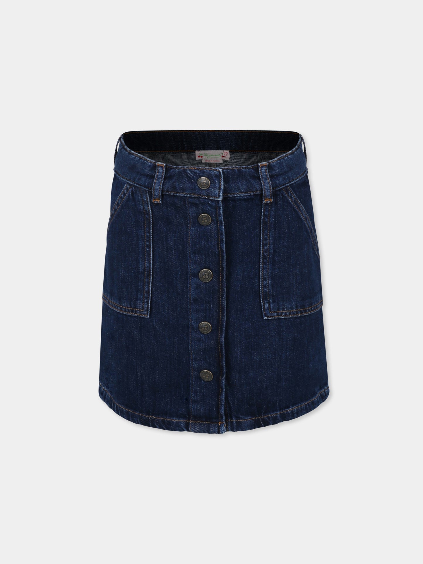Denim skirt for girl with cherries