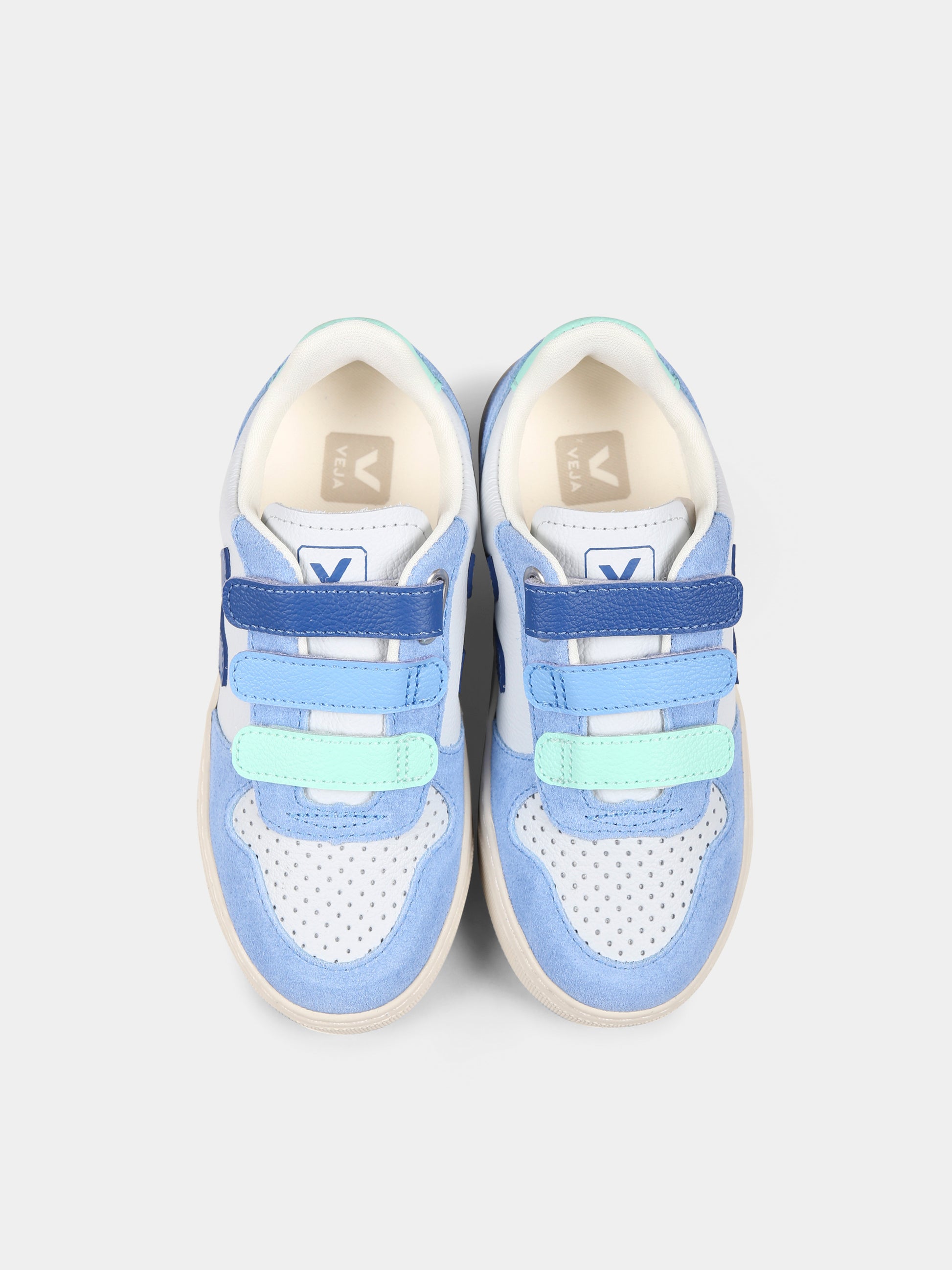 Sneakers celeste per bambino con logo,Veja,CV0520613C