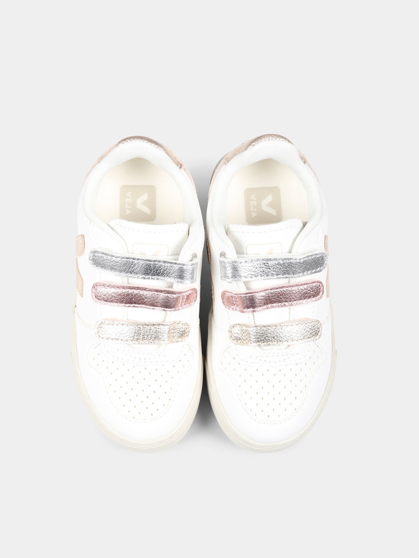 Sneakers bianche per bambina con logo,Veja,CV0520647C