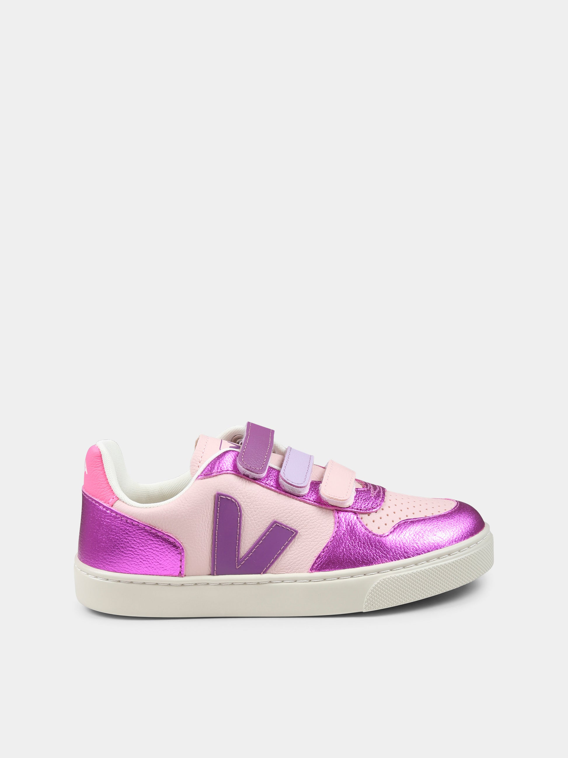 Sneakers rosa per bambina con logo,Veja,CV0520648C