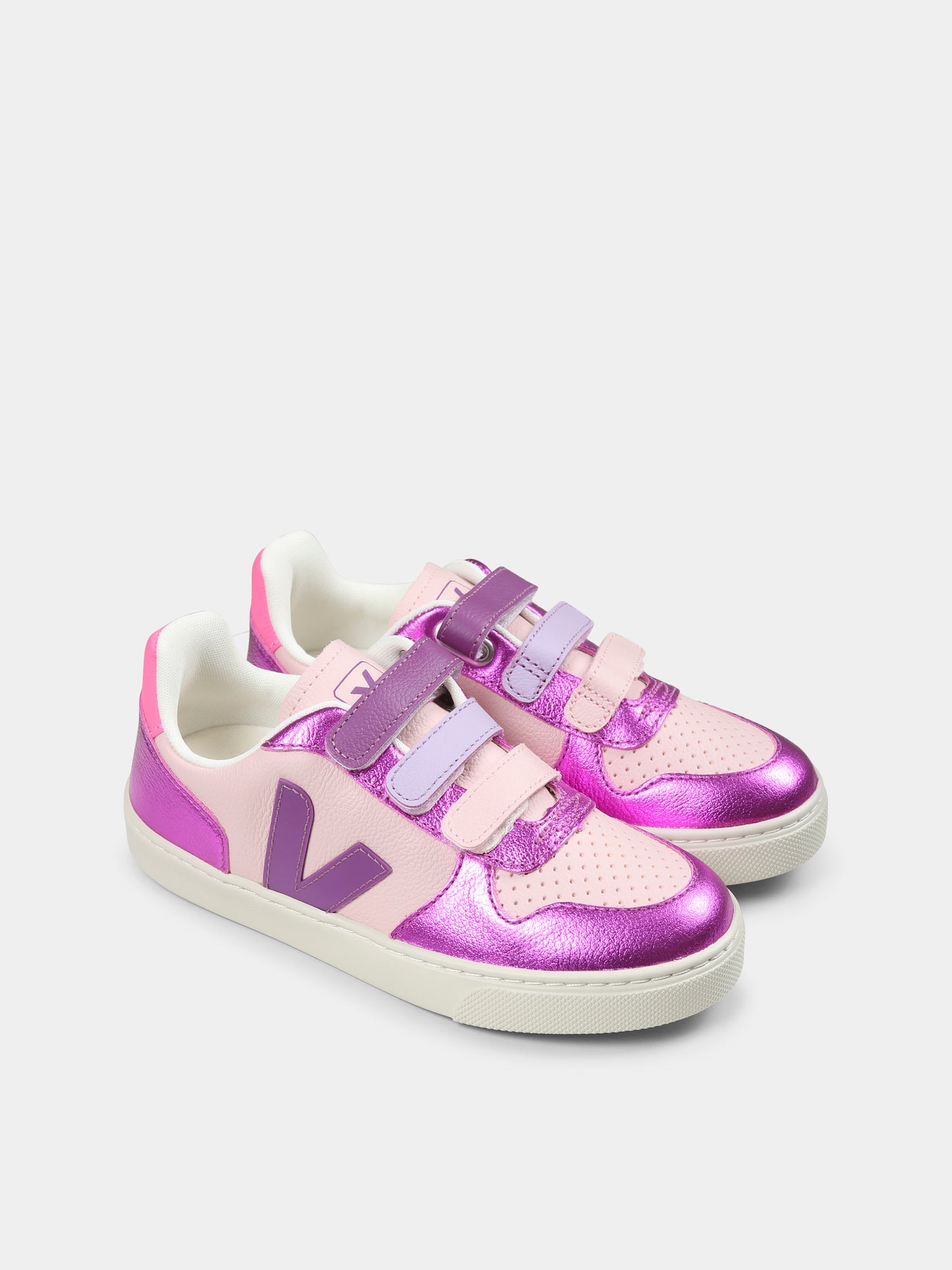 Sneakers rosa per bambina con logo,Veja,CV0520648C