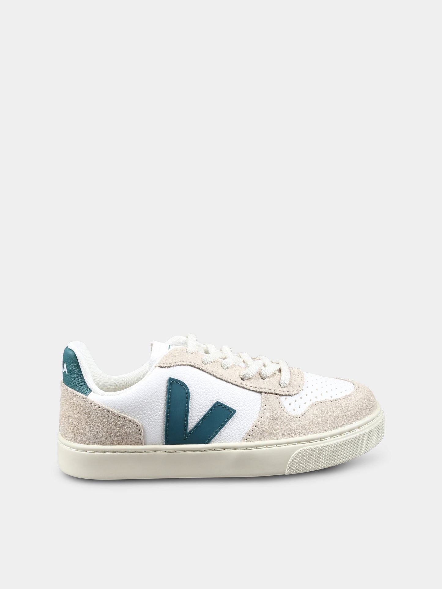 White sneakers for kids with logo