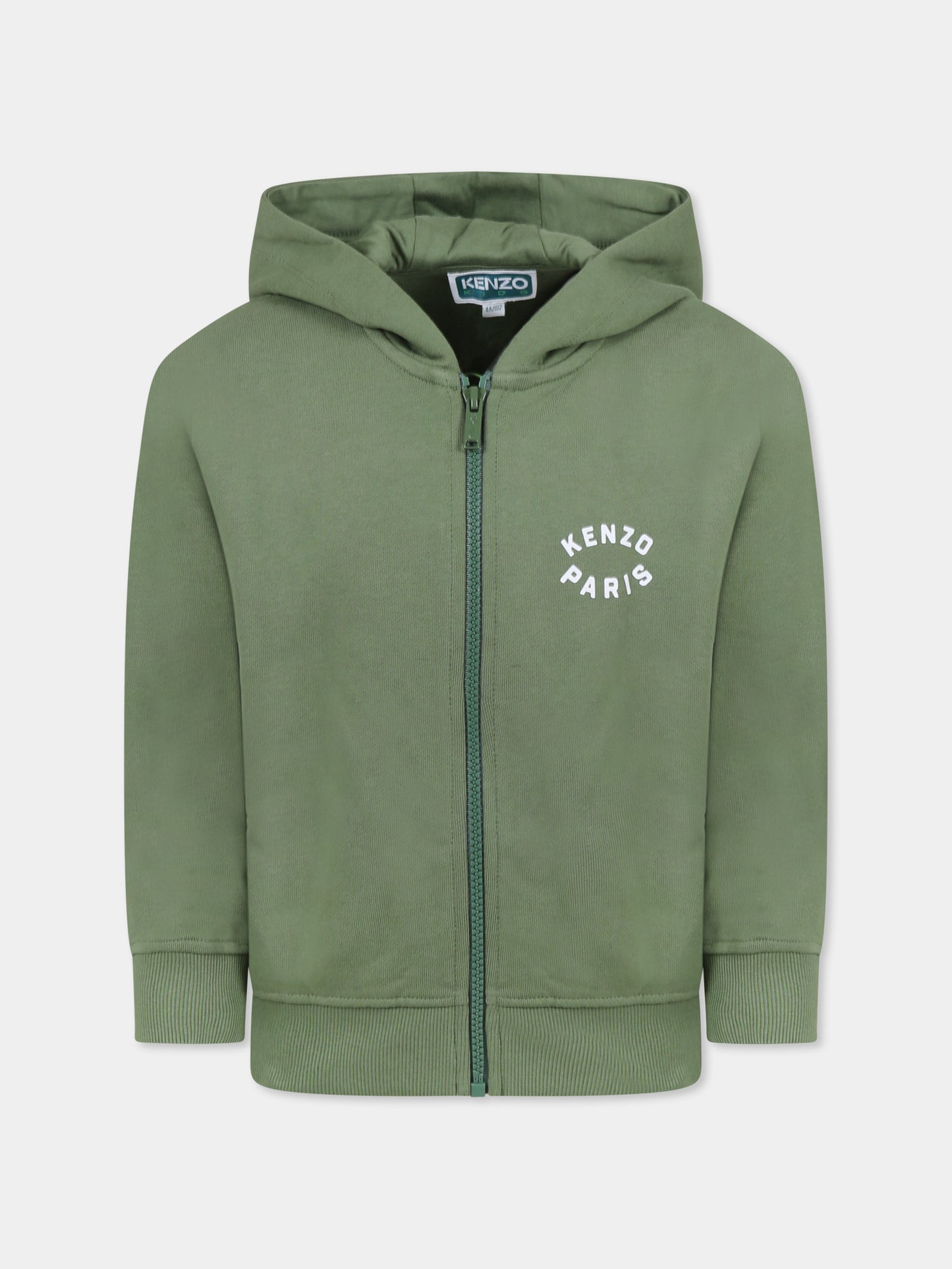 Felpa verde per bambini con Lucky Tiger,Kenzo Kids,K61190 64S