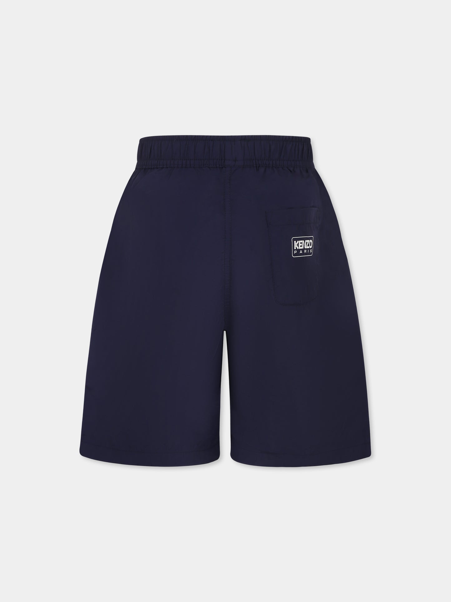 Shorts blu per bambino con logo,Kenzo Kids,K61182 848