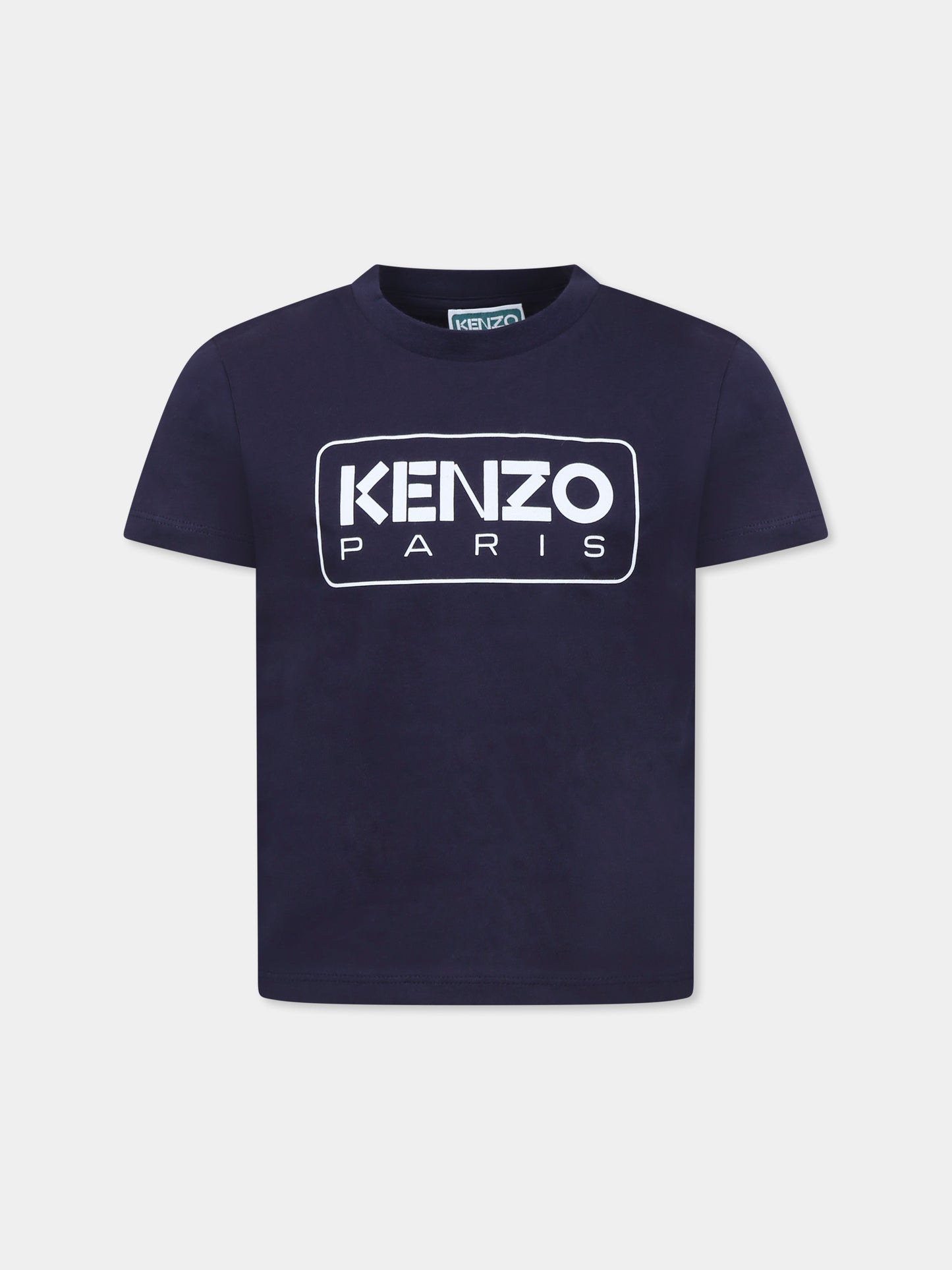 T-shirt blu per bambini con logo,Kenzo Kids,K61142 848