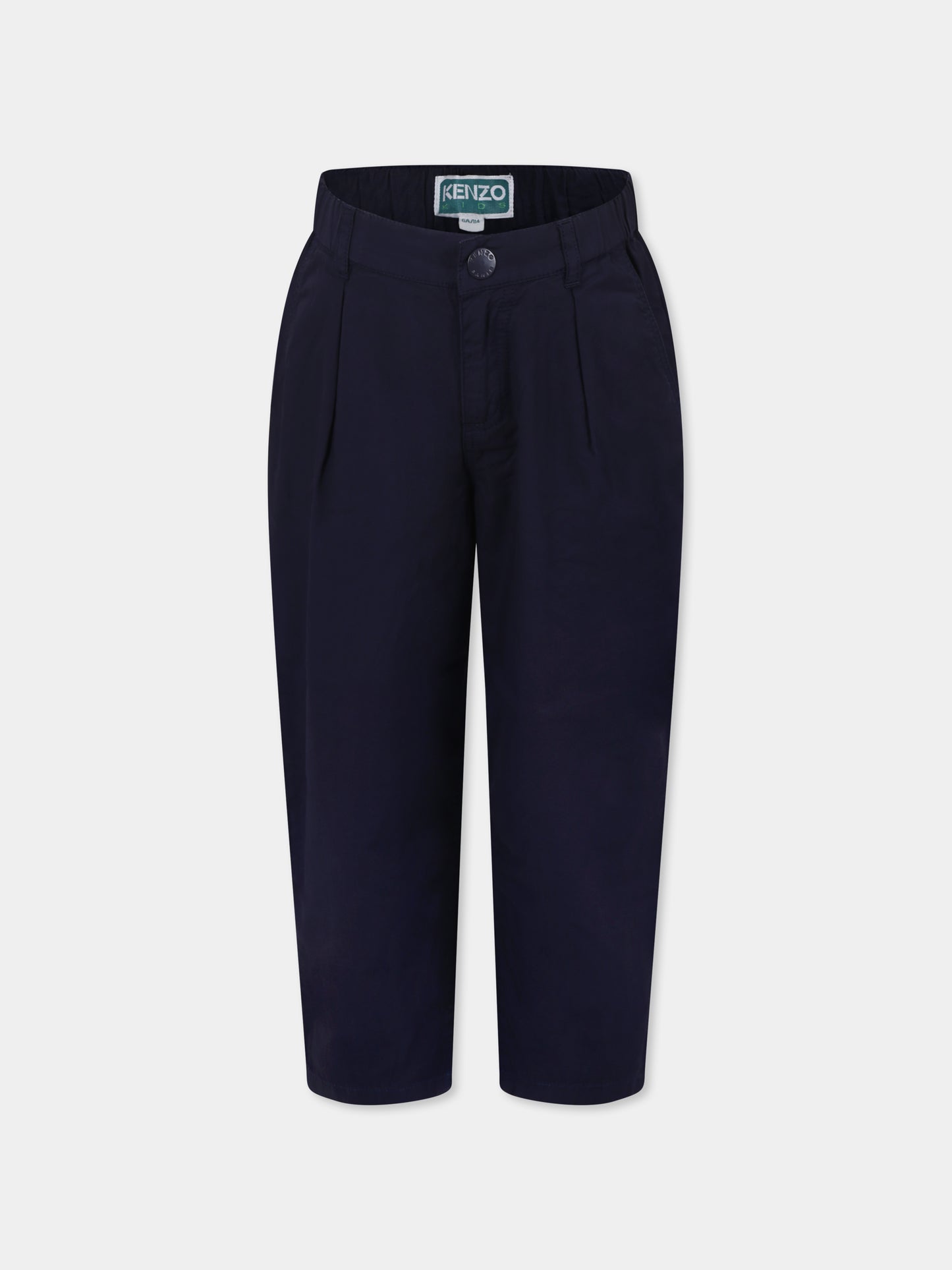 Pantaloni blu per bambino con logo,Kenzo Kids,K61197 848