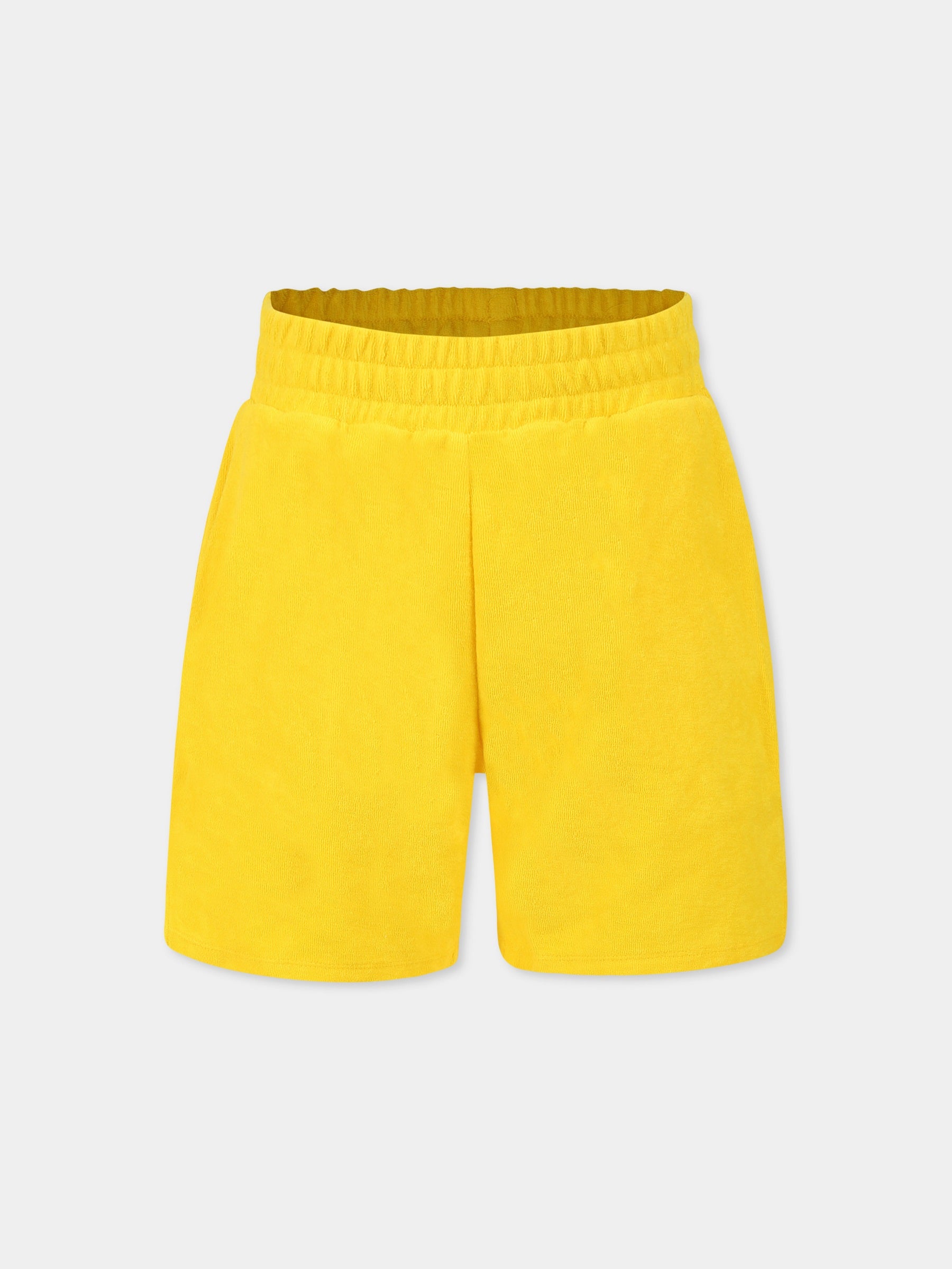 Shorts gialli per bambino con logo nero,Kenzo Kids,K61128 525