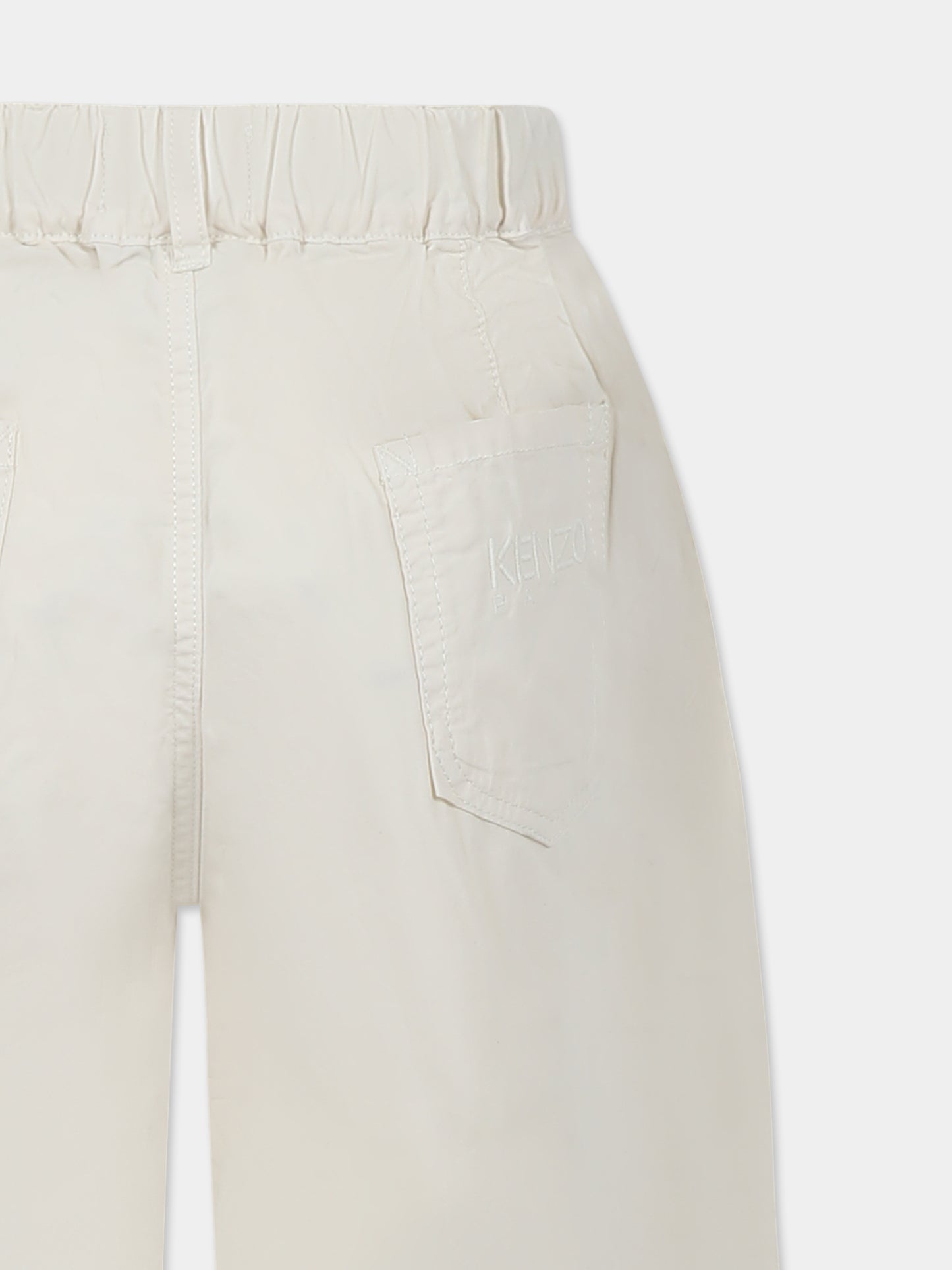 Shorts beige per bambino con logo,Kenzo Kids,K61113 21G