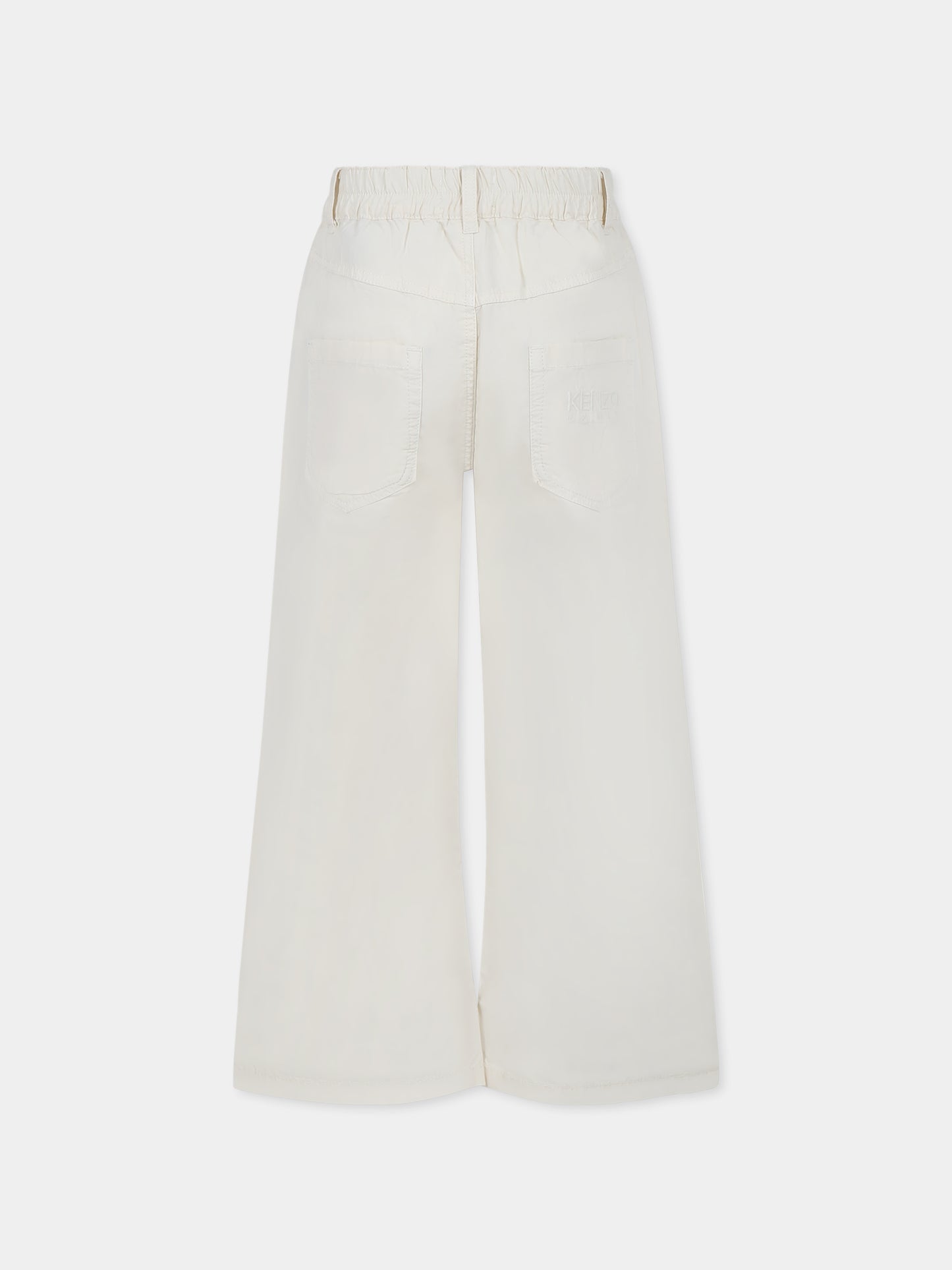 Pantaloni beige per bambina con logo,Kenzo Kids,K61002 21G