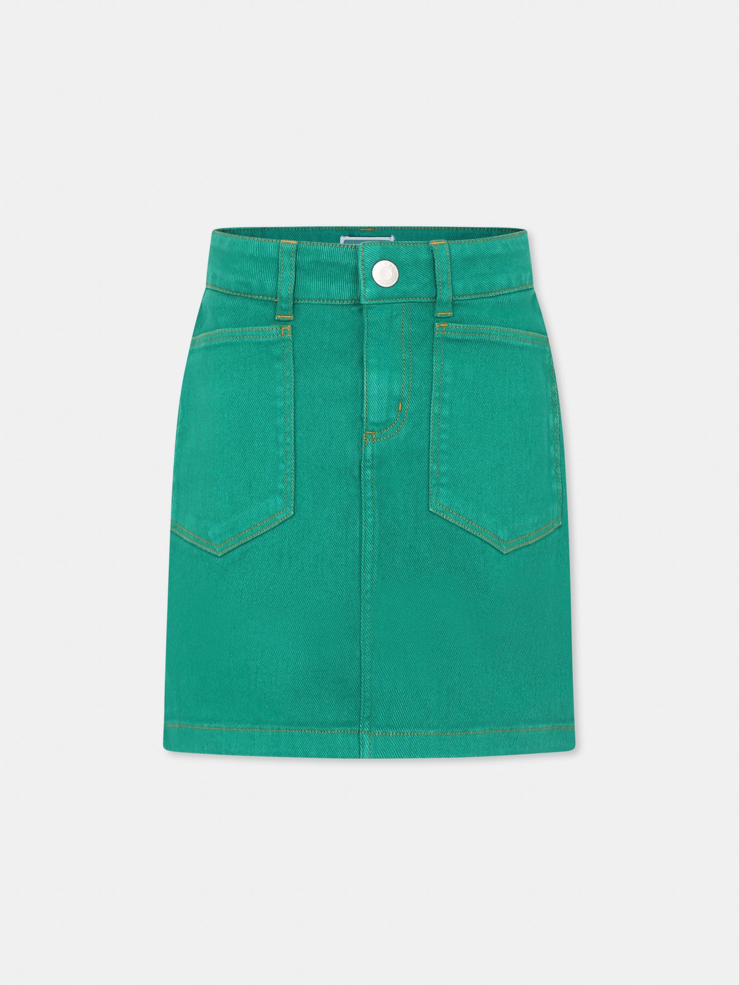 Green skirt for girl with logo