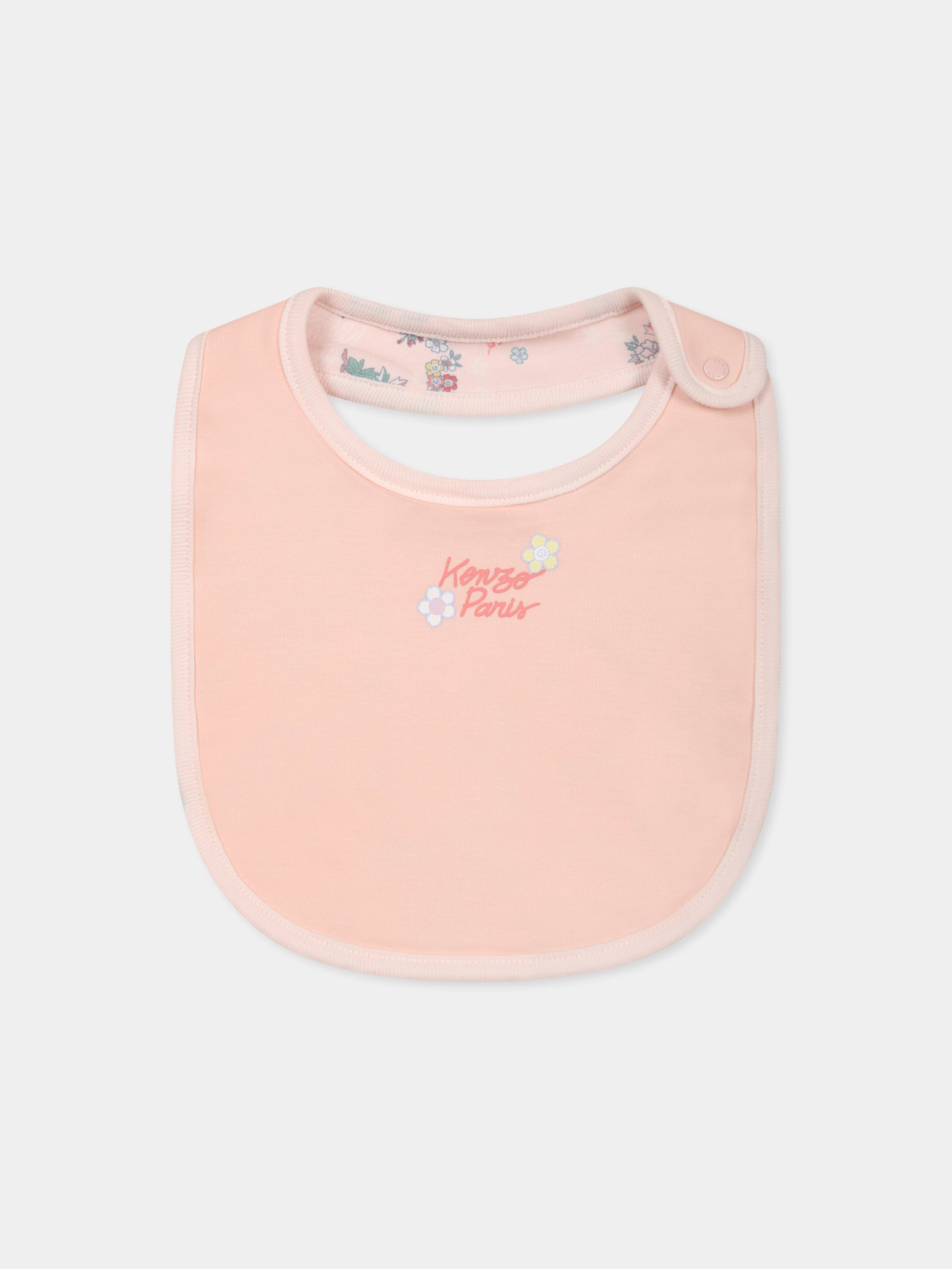 Set tutina rosa per neonata con stampa floreale,Kenzo Kids,K60846 47R