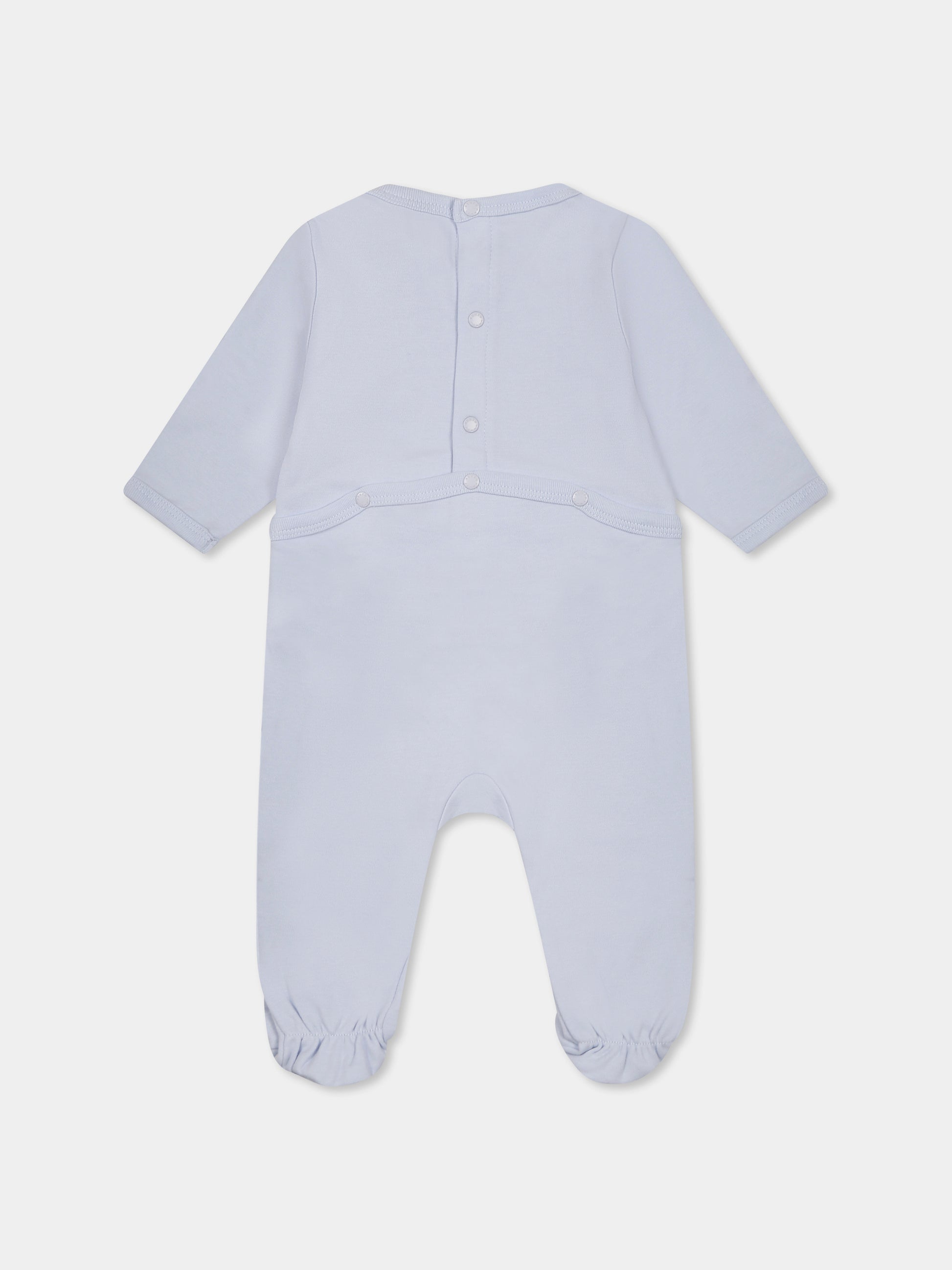 Set tutina celeste per neonato con elefante e logo,Kenzo Kids,K60866 771