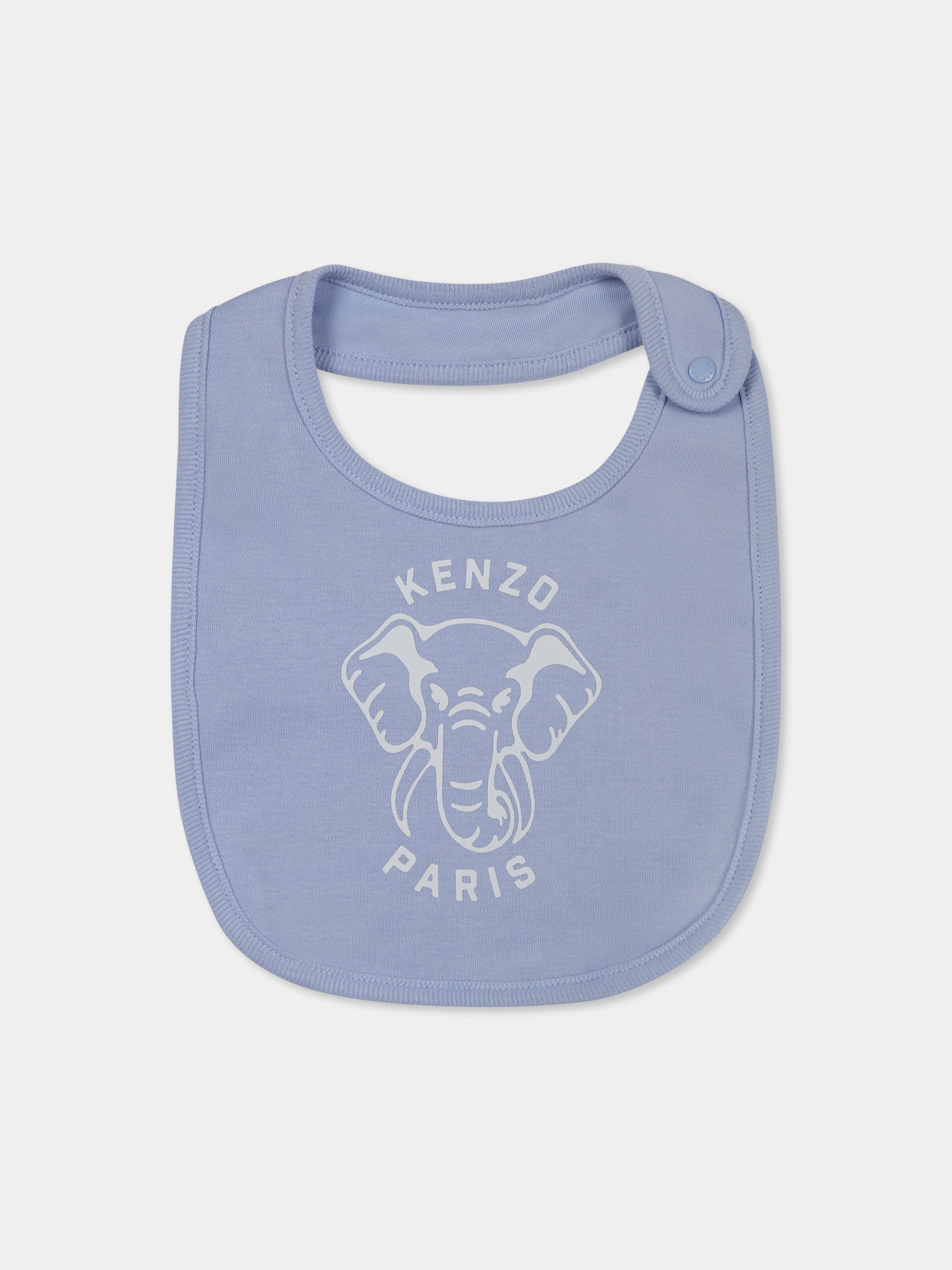 Set tutina celeste per neonato con elefante e logo,Kenzo Kids,K60866 771