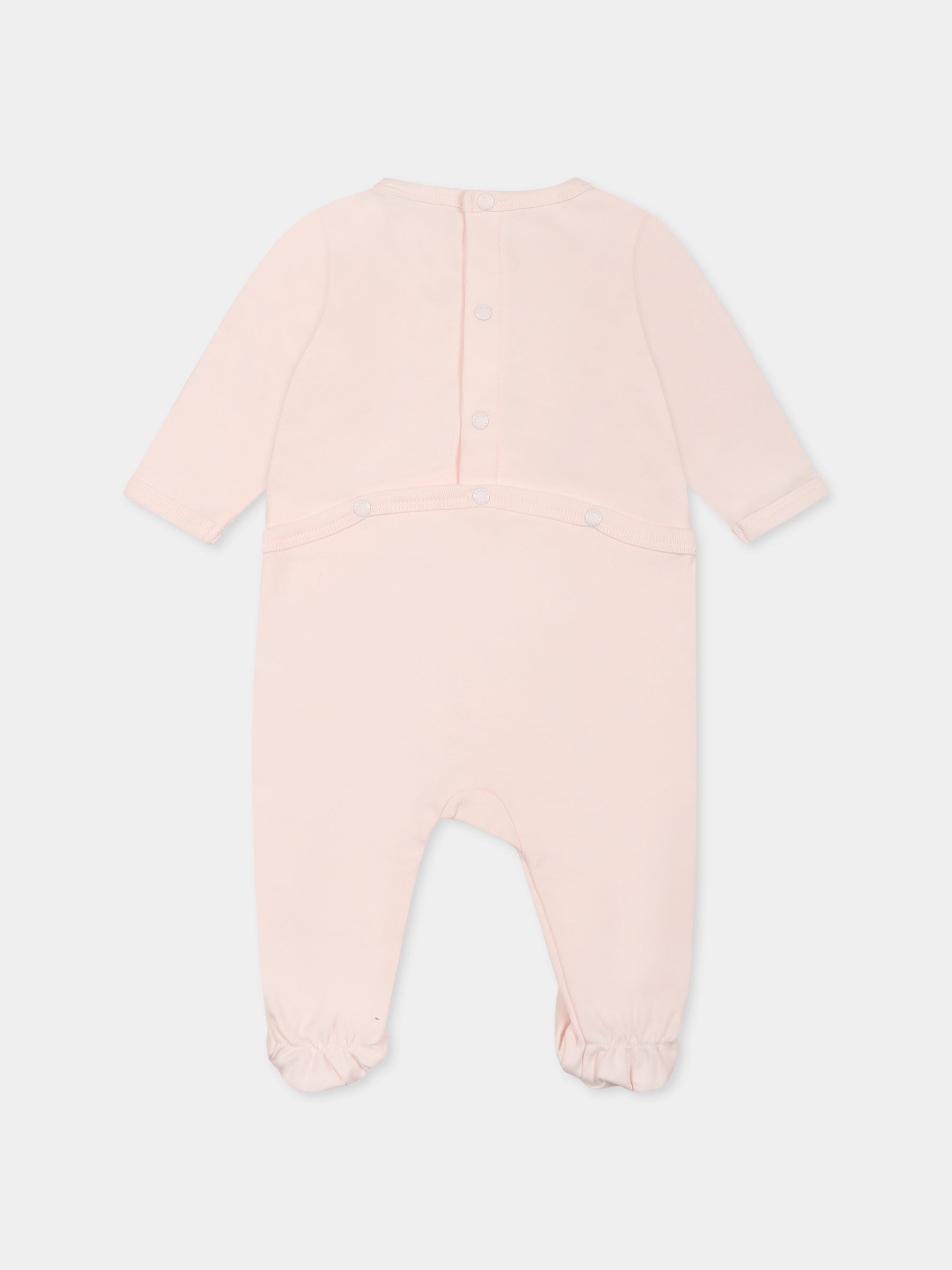 Set tutina rosa per neonata con elefante e logo,Kenzo Kids,K60866 47R