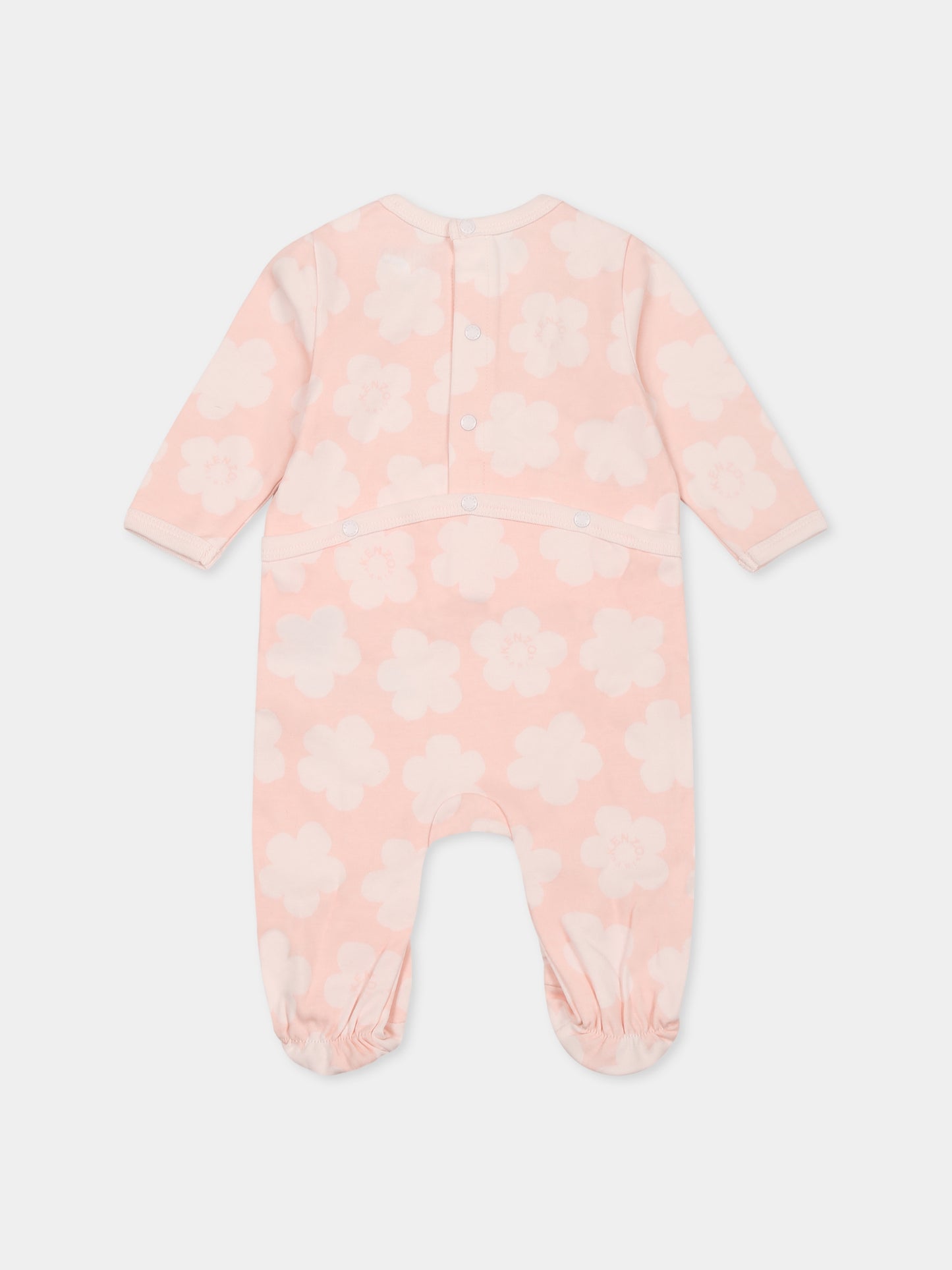 Set tutine rosa per neonata con Boke Flower e logo,Kenzo Kids,K60867 47R