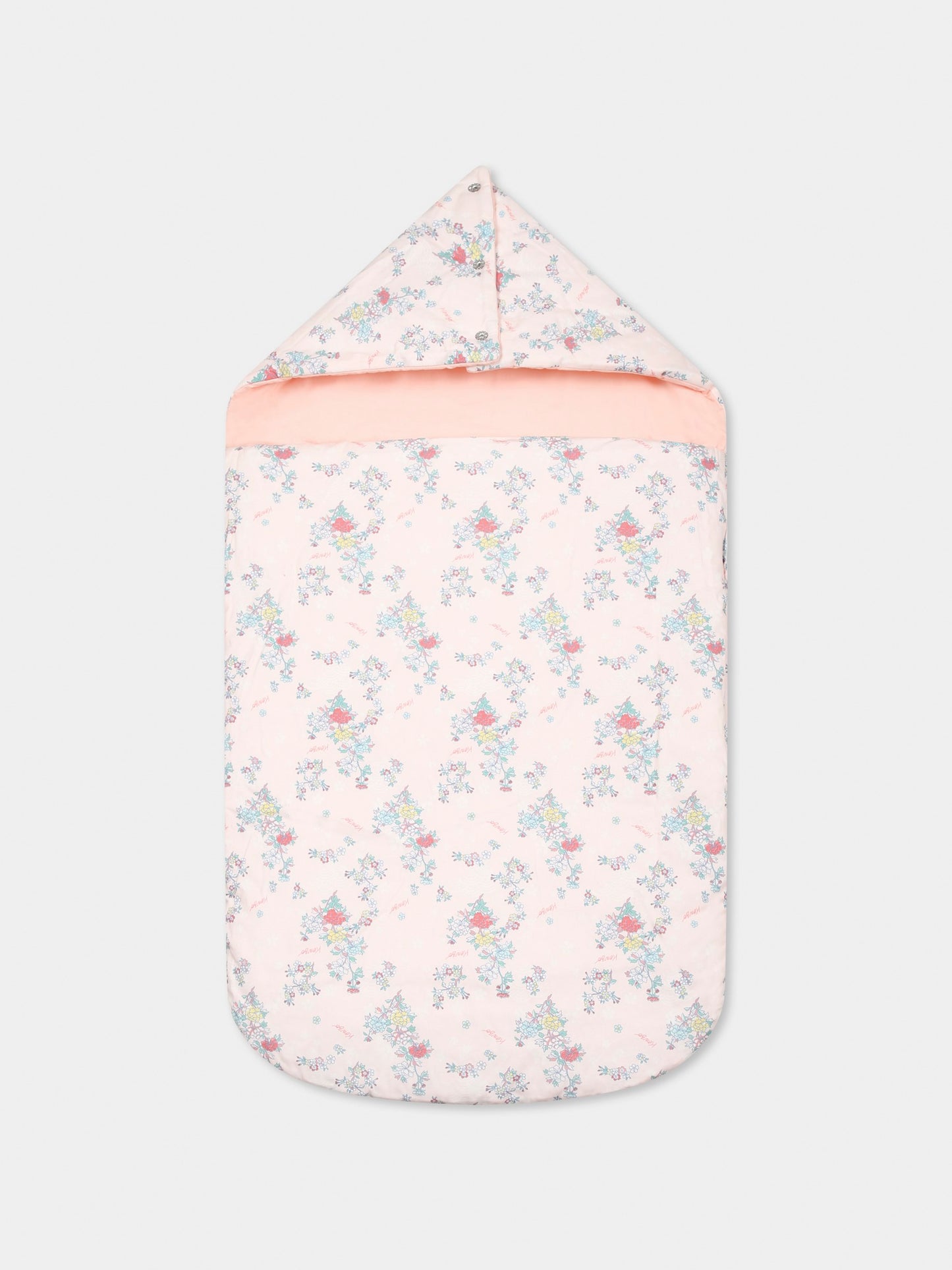 Sacco nanna rosa reversibile per neonata con stampa  floreale,Kenzo Kids,K60878 47R