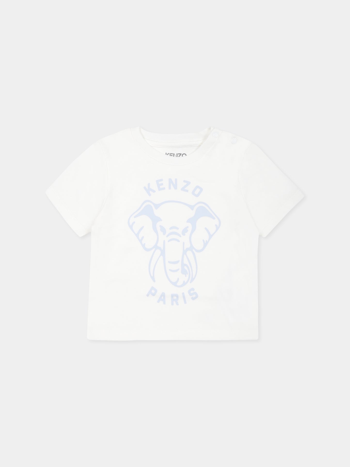 Completo celeste per neonato con elefante e logo,Kenzo Kids,K60868 77A