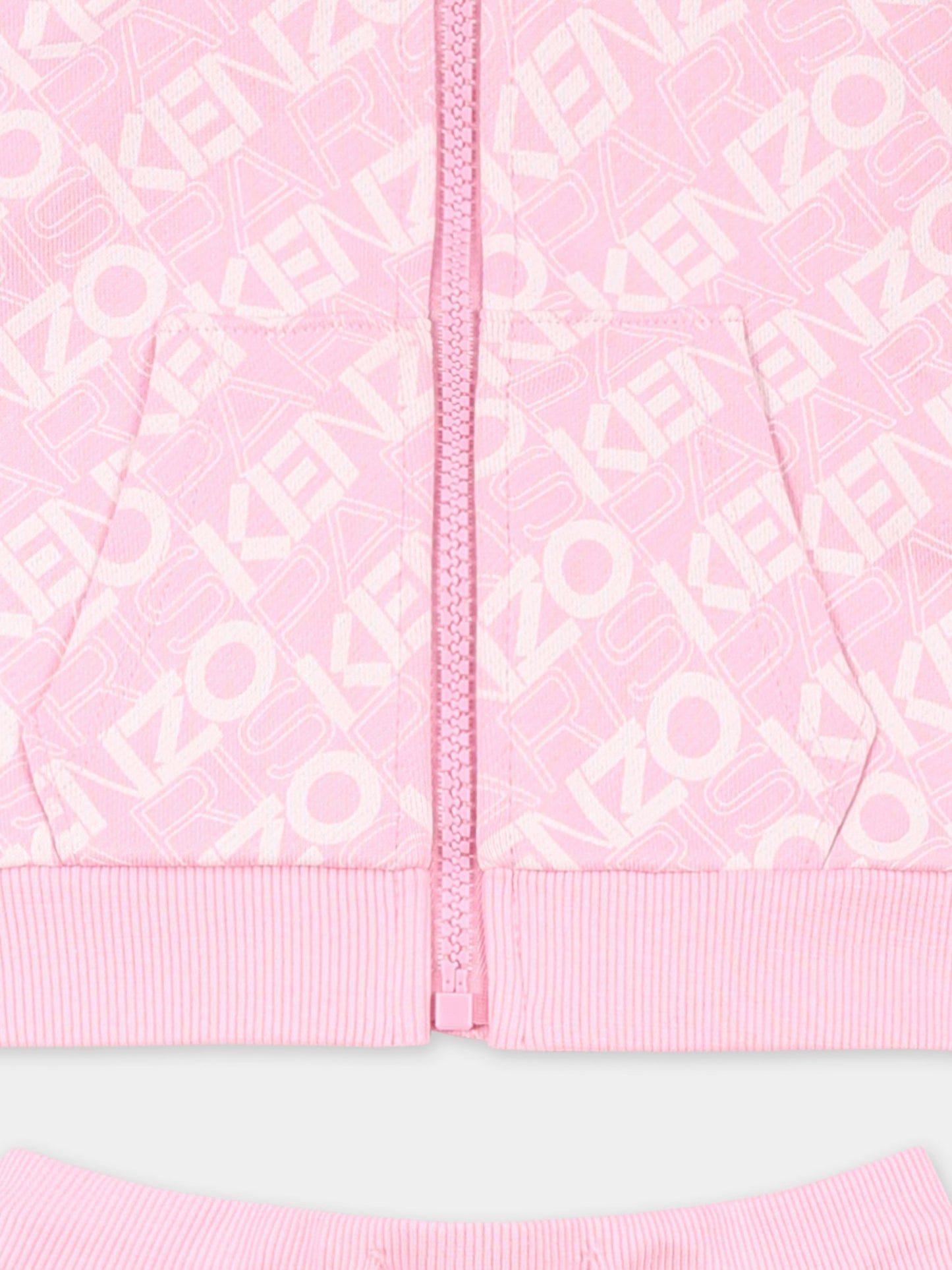 Completo rosa per neonata con logo all over,Kenzo Kids,K60937 465