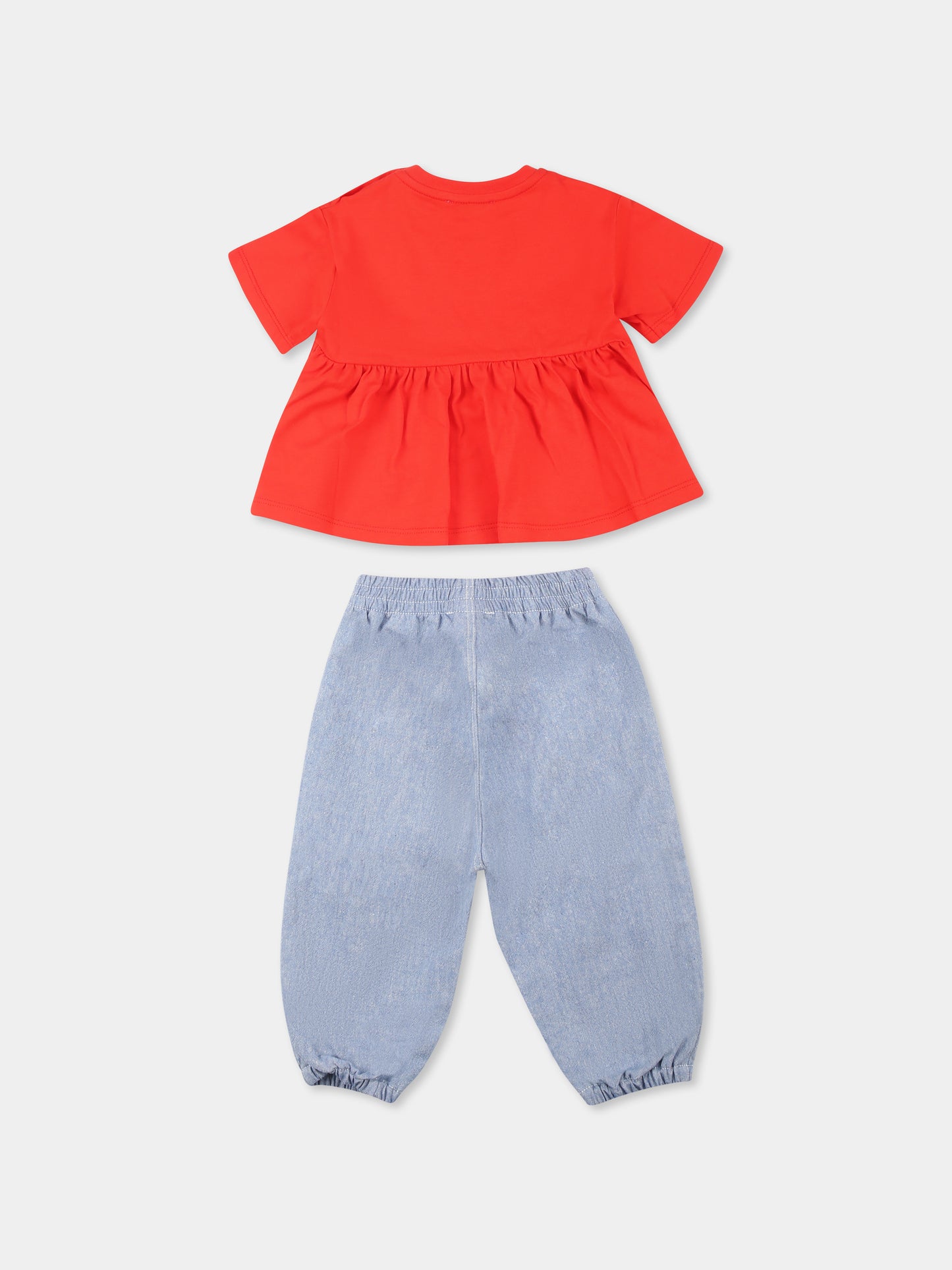 Completo multicolor per neonata con fiore e logo,Kenzo Kids,K60939 Z77
