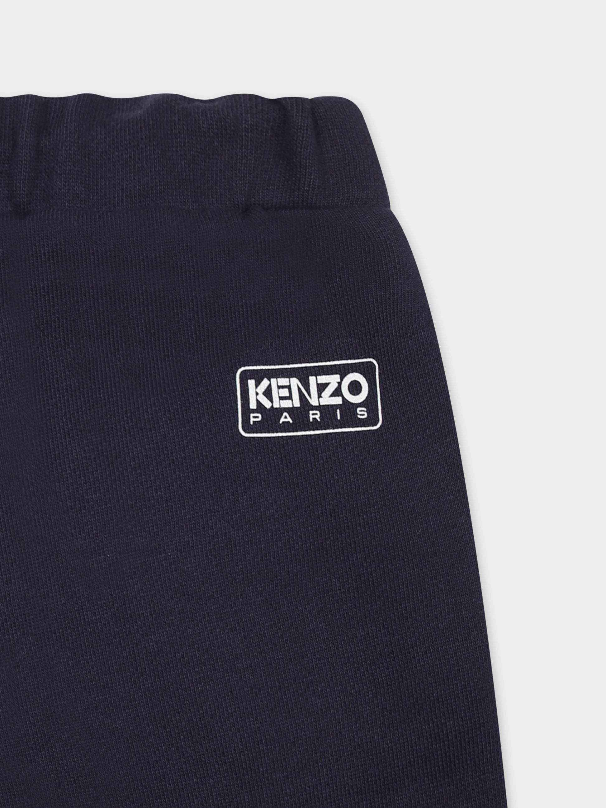 Shorts blu per neonato con logo,Kenzo Kids,K60969 848