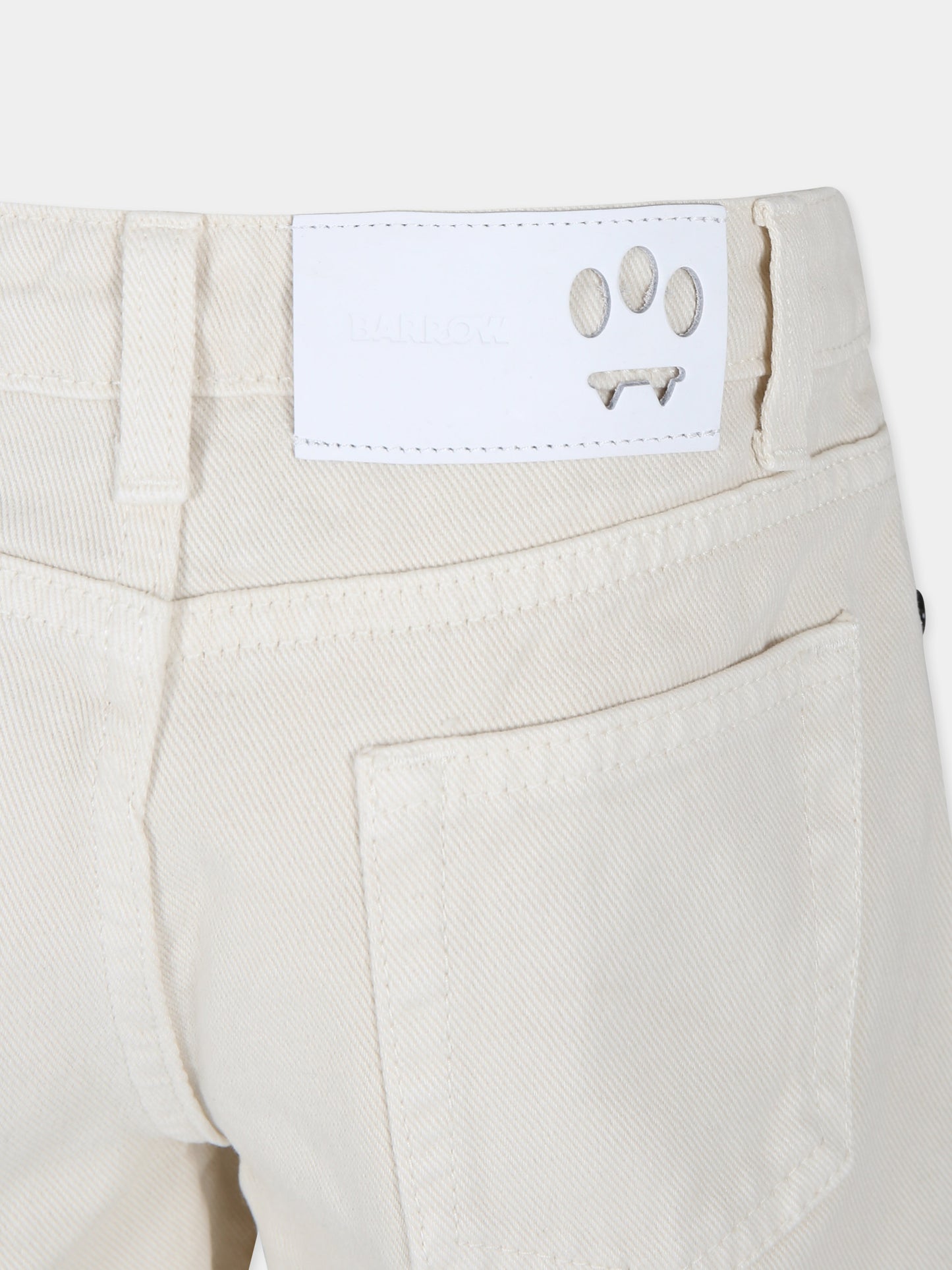 Shorts beige per bambina con smile,Barrow,S4BKJGSH047 013