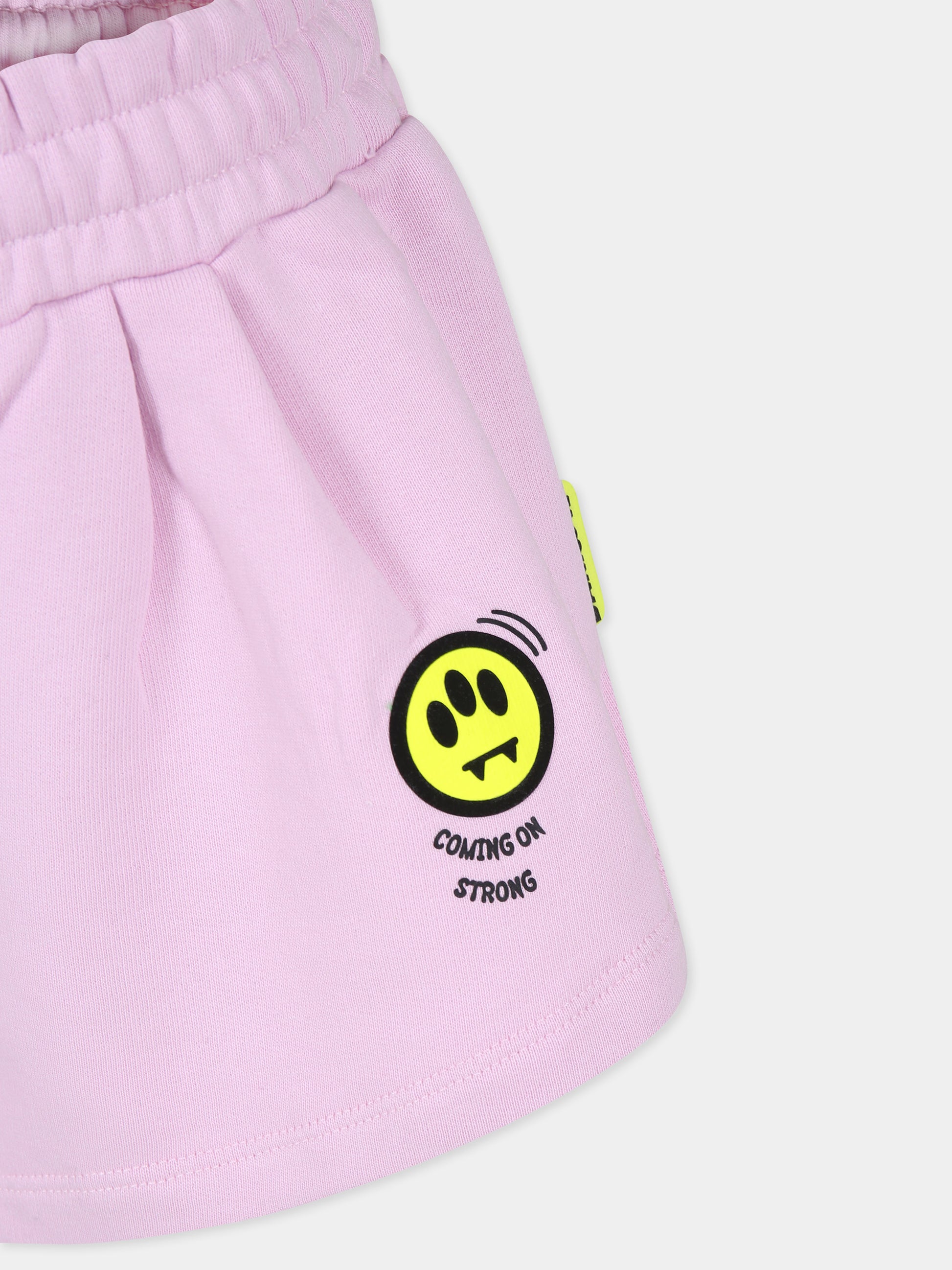 Shorts rosa per bambina con smile,Barrow,S4BKJGSH110 BW014