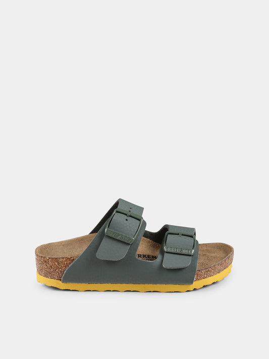 Sandali verdi Ariziona Kids per bambino con logo,Birkenstock,1029449 ARIZONA