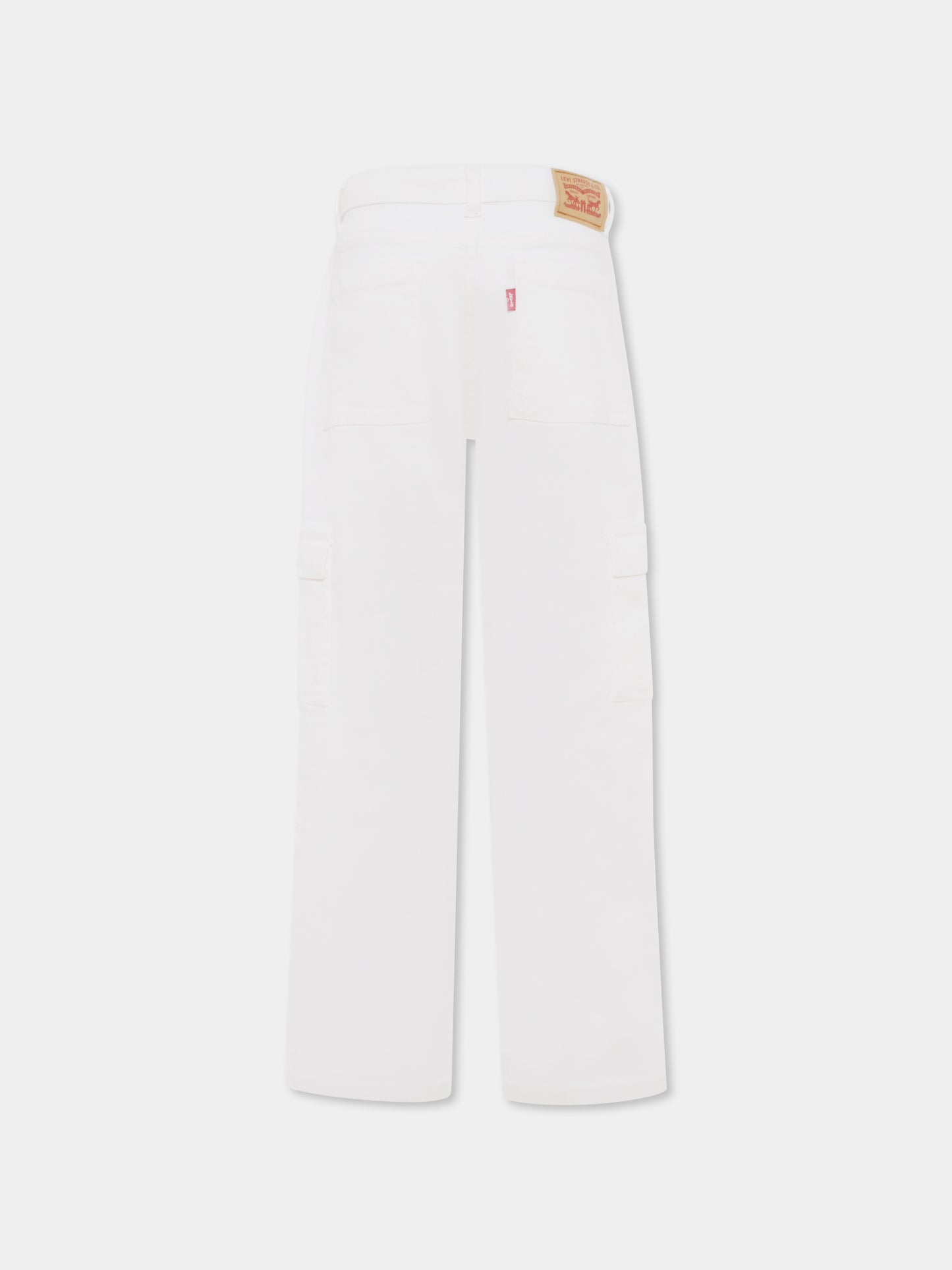 White jeans for girl with logo
