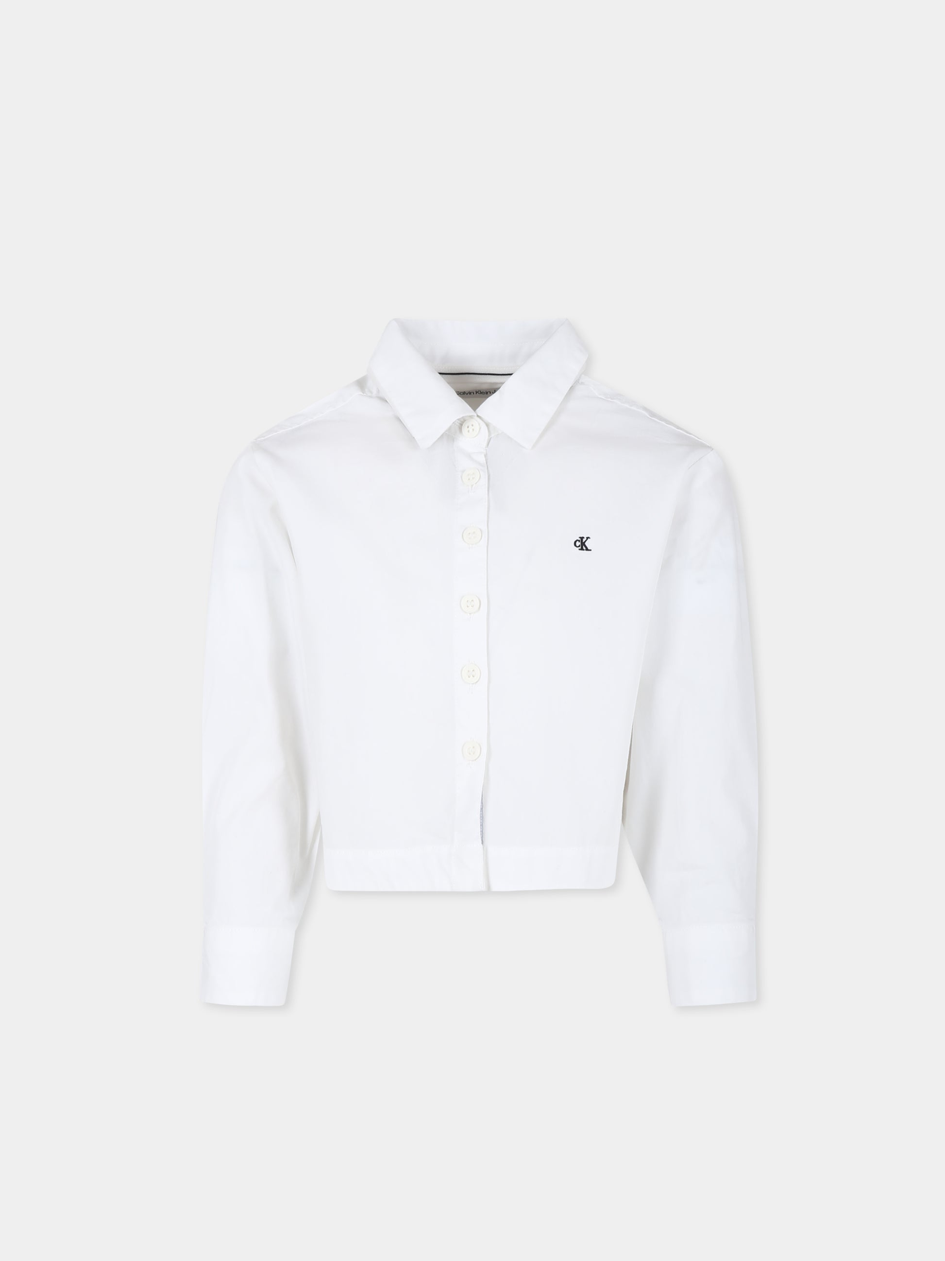 Camicia bianca per bambino con logo,Calvin Klein Kids,23FCKIG0IG02331 YAF